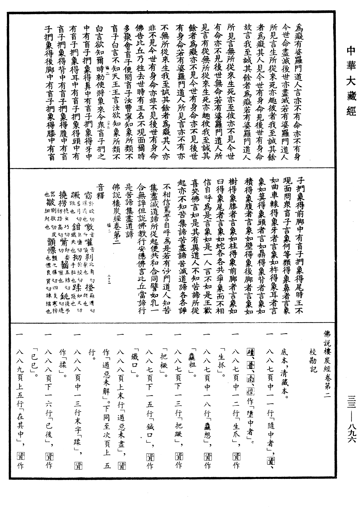 佛說樓炭經(別本)《中華大藏經》_第33冊_第0896頁