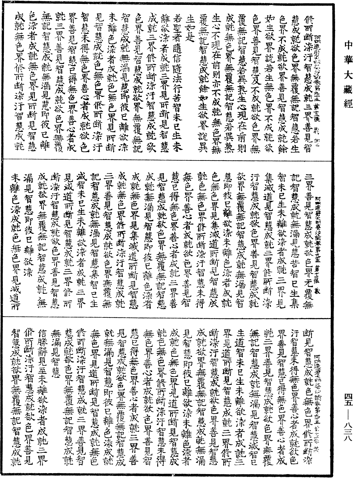 阿毗達磨大毗婆沙論《中華大藏經》_第45冊_第838頁