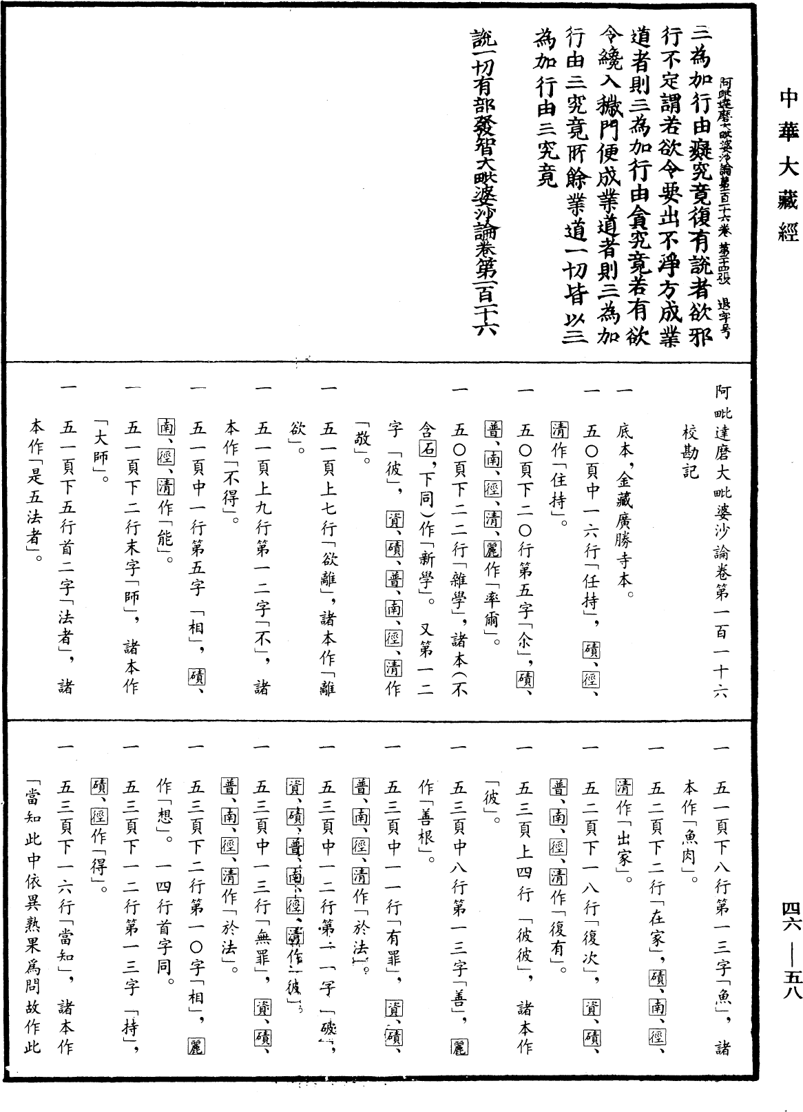 阿毗達磨大毗婆沙論《中華大藏經》_第46冊_第0058頁