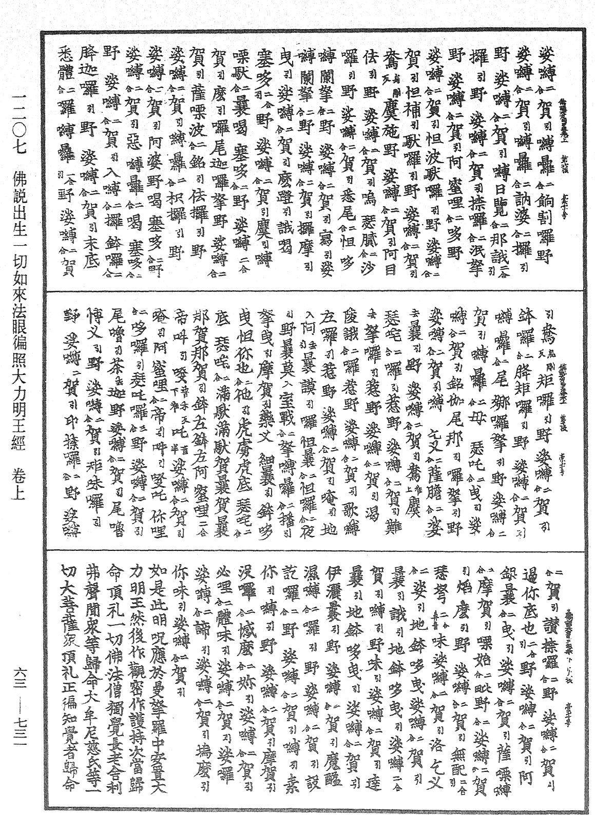 佛說出生一切如來法眼徧照大力明王經《中華大藏經》_第63冊_第0731頁