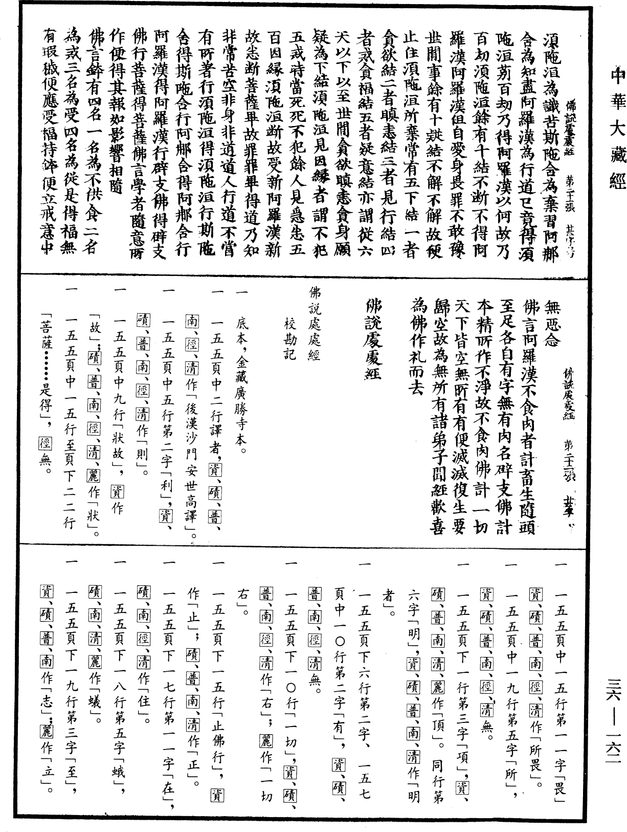 佛說處處經《中華大藏經》_第36冊_第0162頁