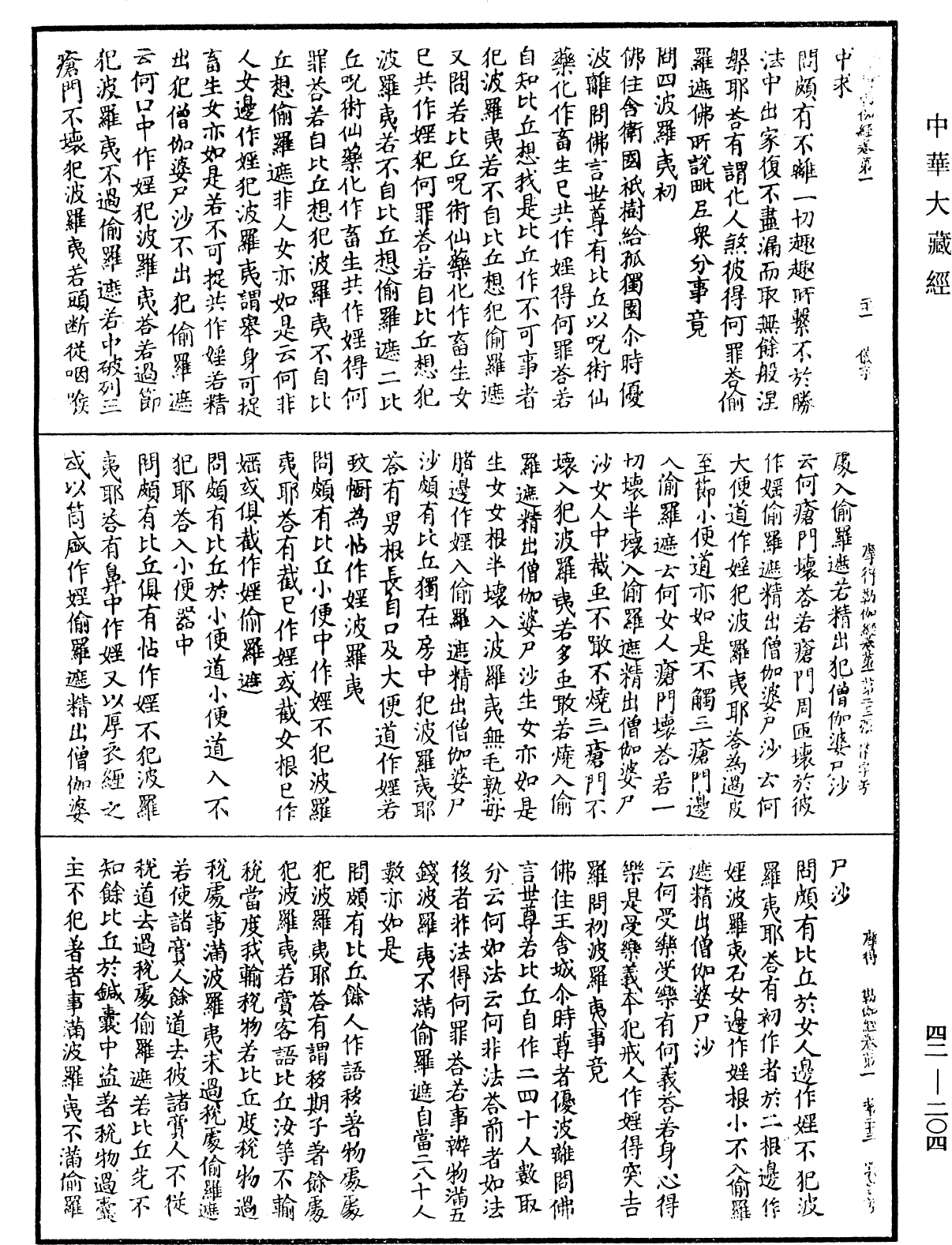 薩婆多部毗尼摩得勒伽經《中華大藏經》_第42冊_第204頁