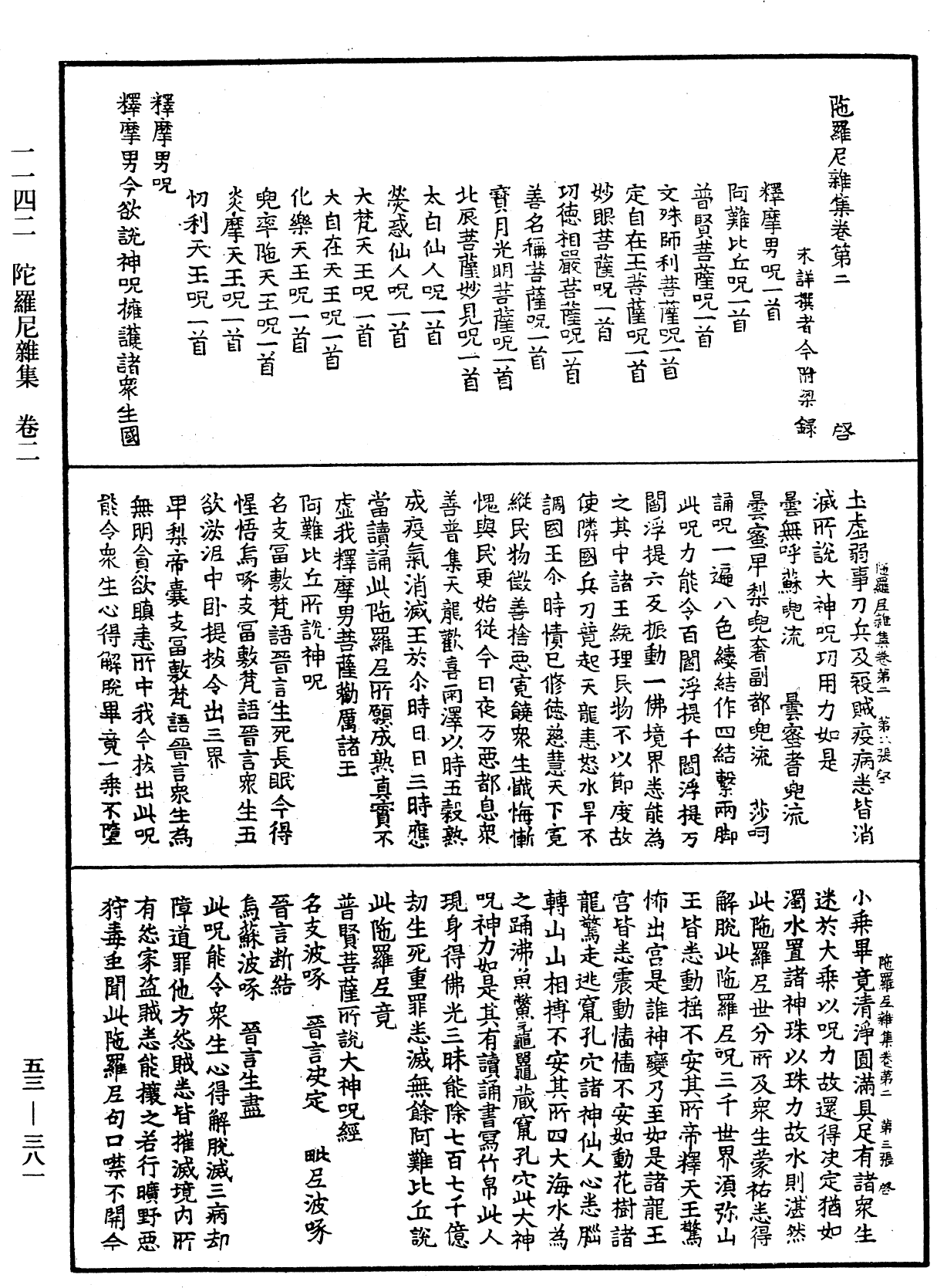 陀羅尼雜集《中華大藏經》_第53冊_第381頁