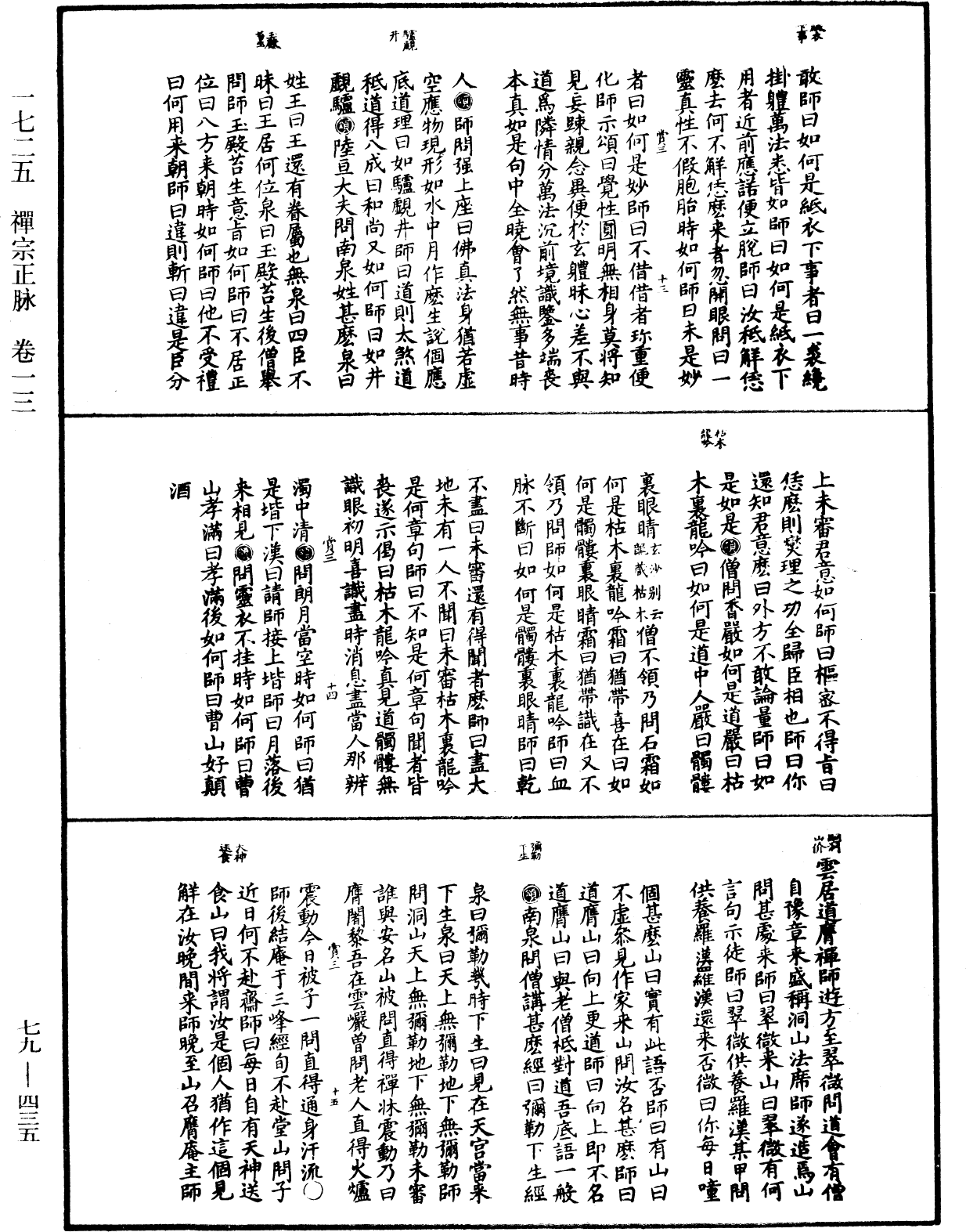 禅宗正脉《中华大藏经》_第79册_第435页