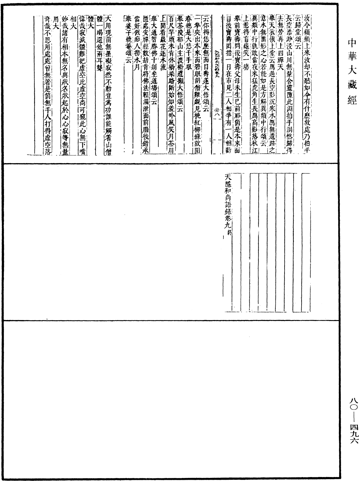 天隱和尚語錄(別本)《中華大藏經》_第80冊_第496頁