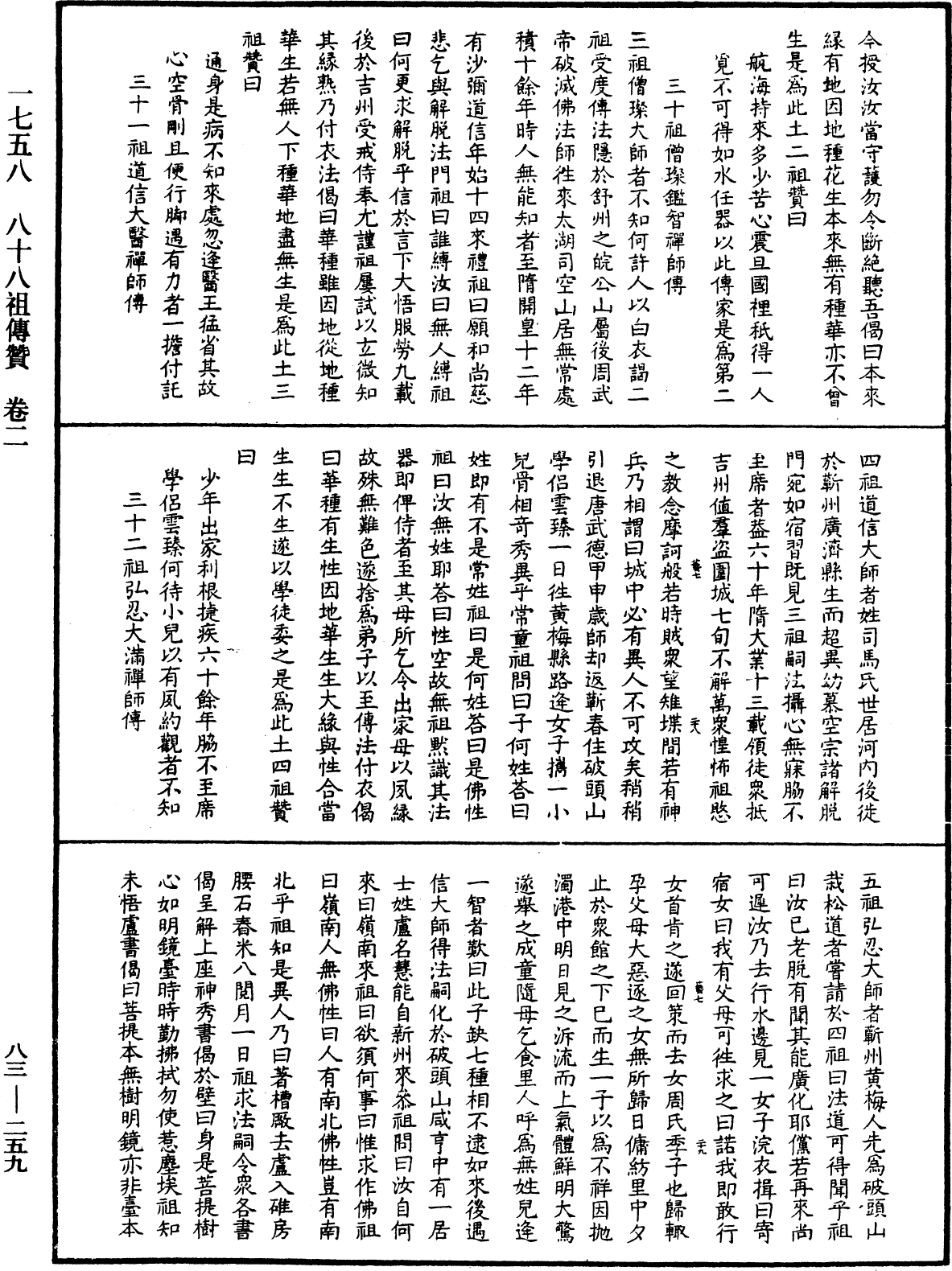 八十八祖傳贊《中華大藏經》_第83冊_第0259頁