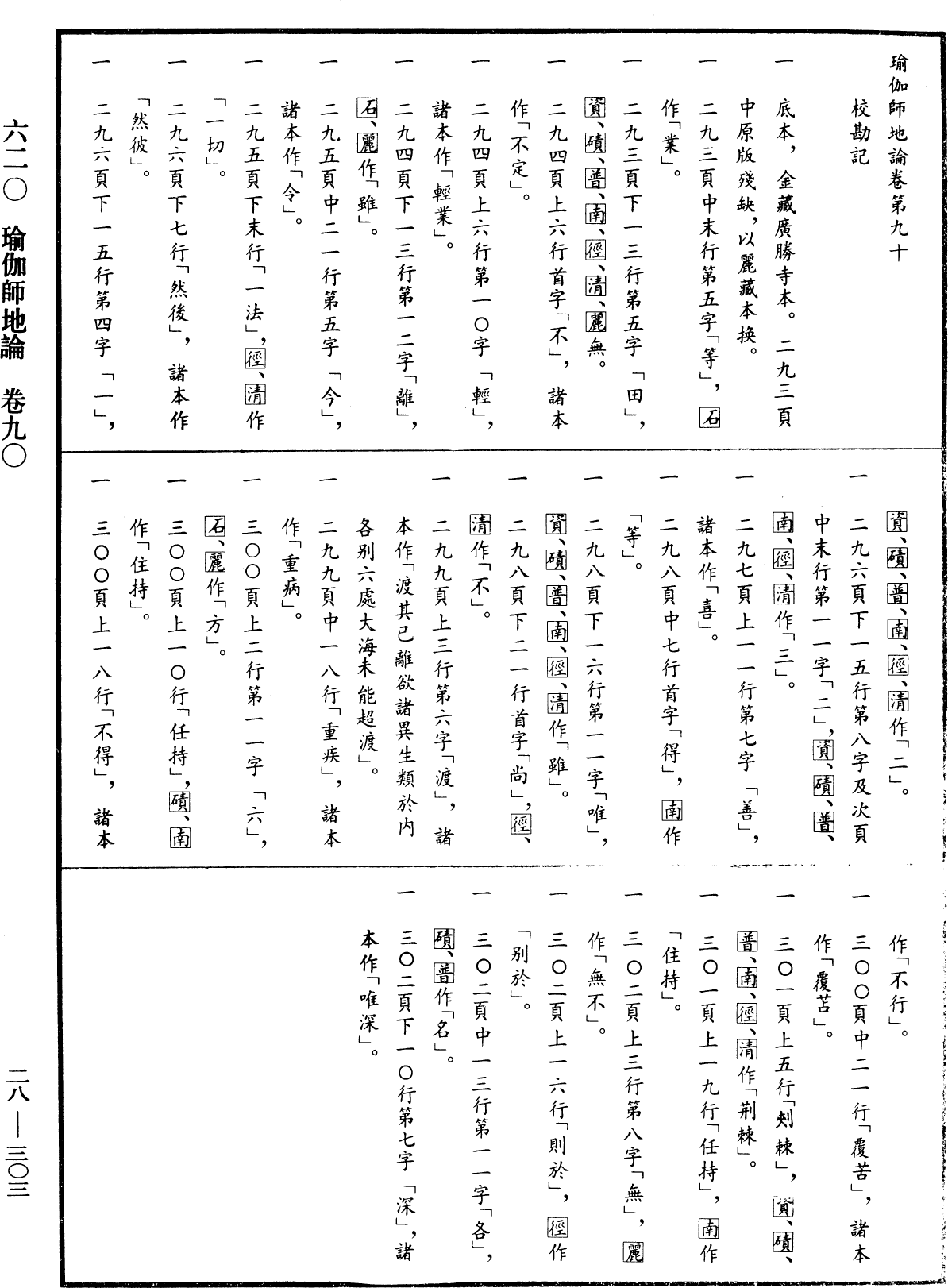 瑜伽師地論《中華大藏經》_第28冊_第0303頁90