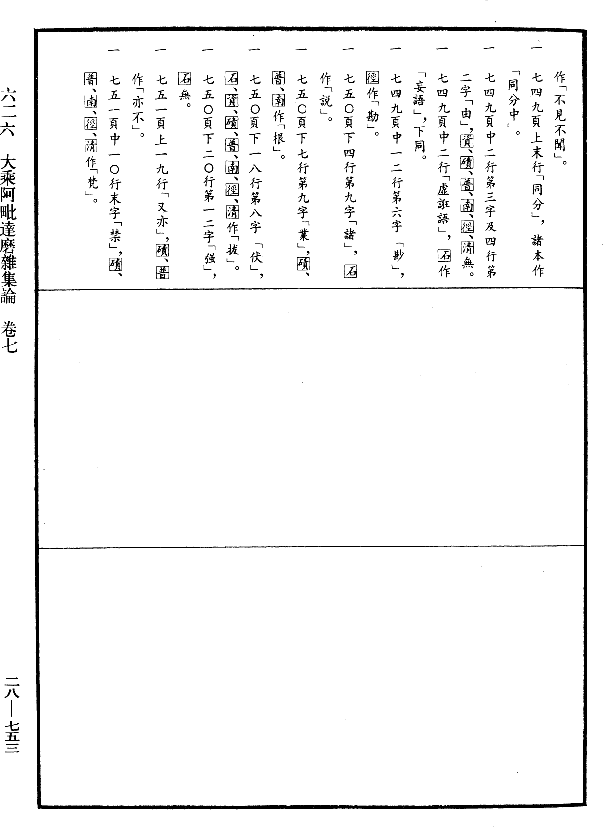 大乘阿毗達磨雜集論《中華大藏經》_第28冊_第0753頁