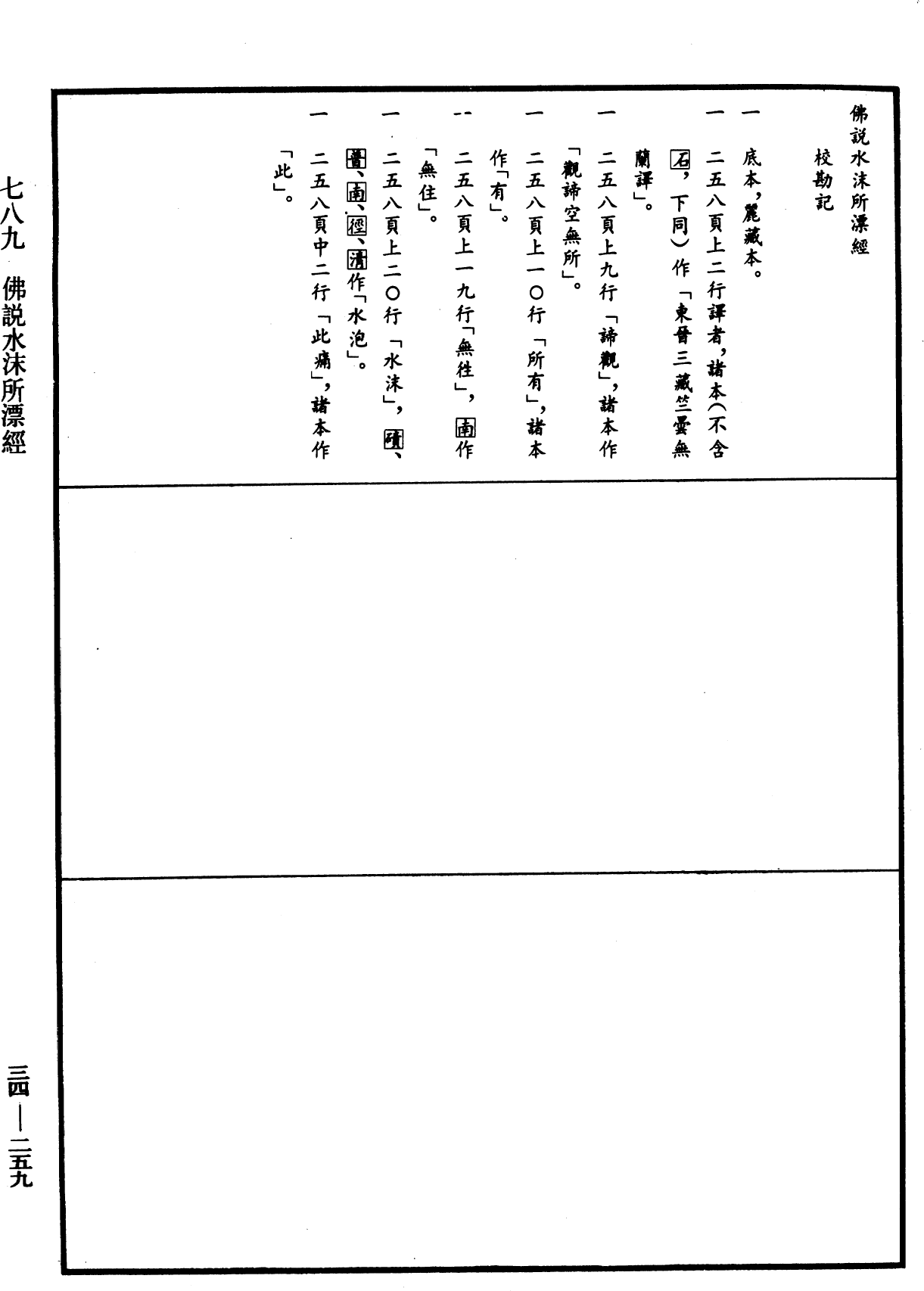 佛說水沫所漂經《中華大藏經》_第34冊_第0259頁