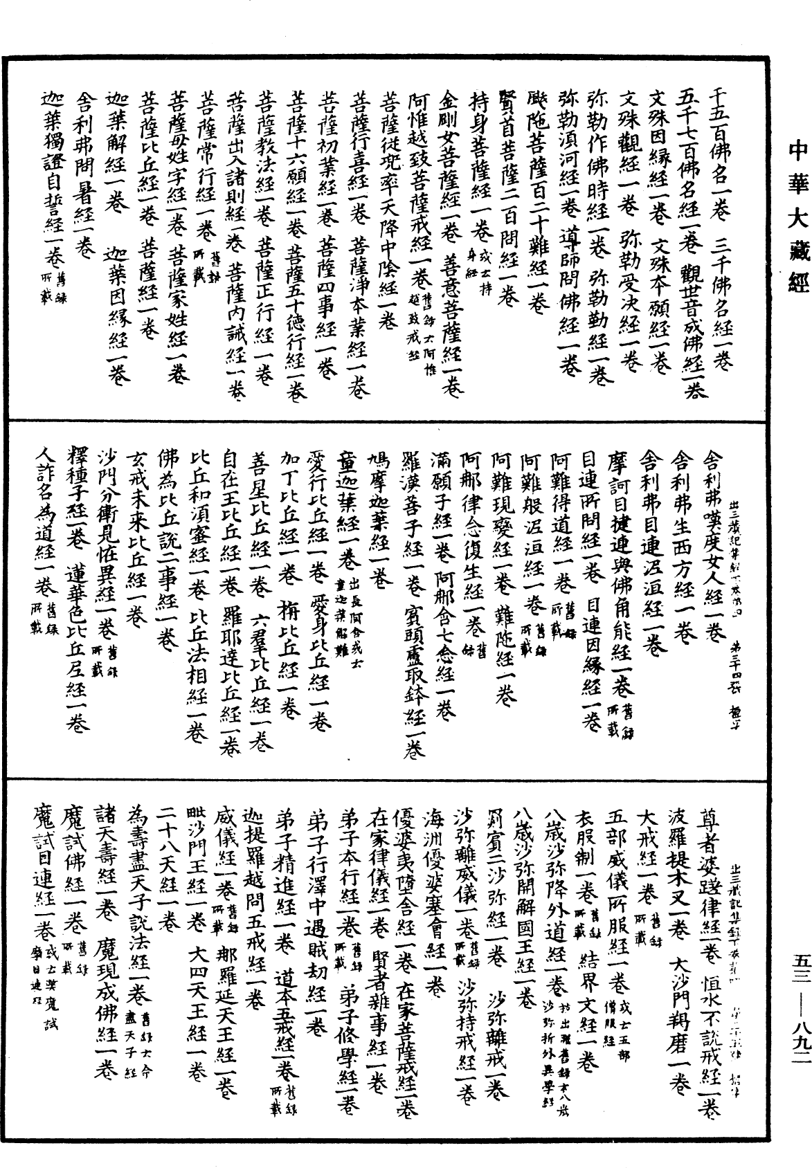 出三藏記集《中華大藏經》_第53冊_第892頁