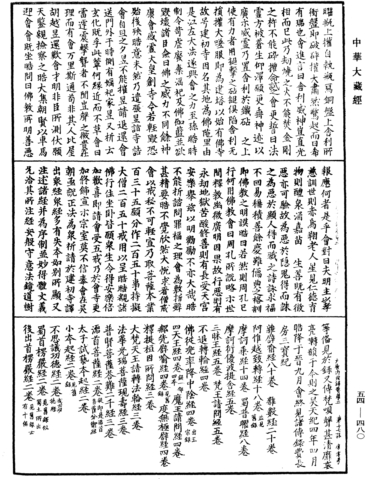 大唐內典錄《中華大藏經》_第54冊_第480頁