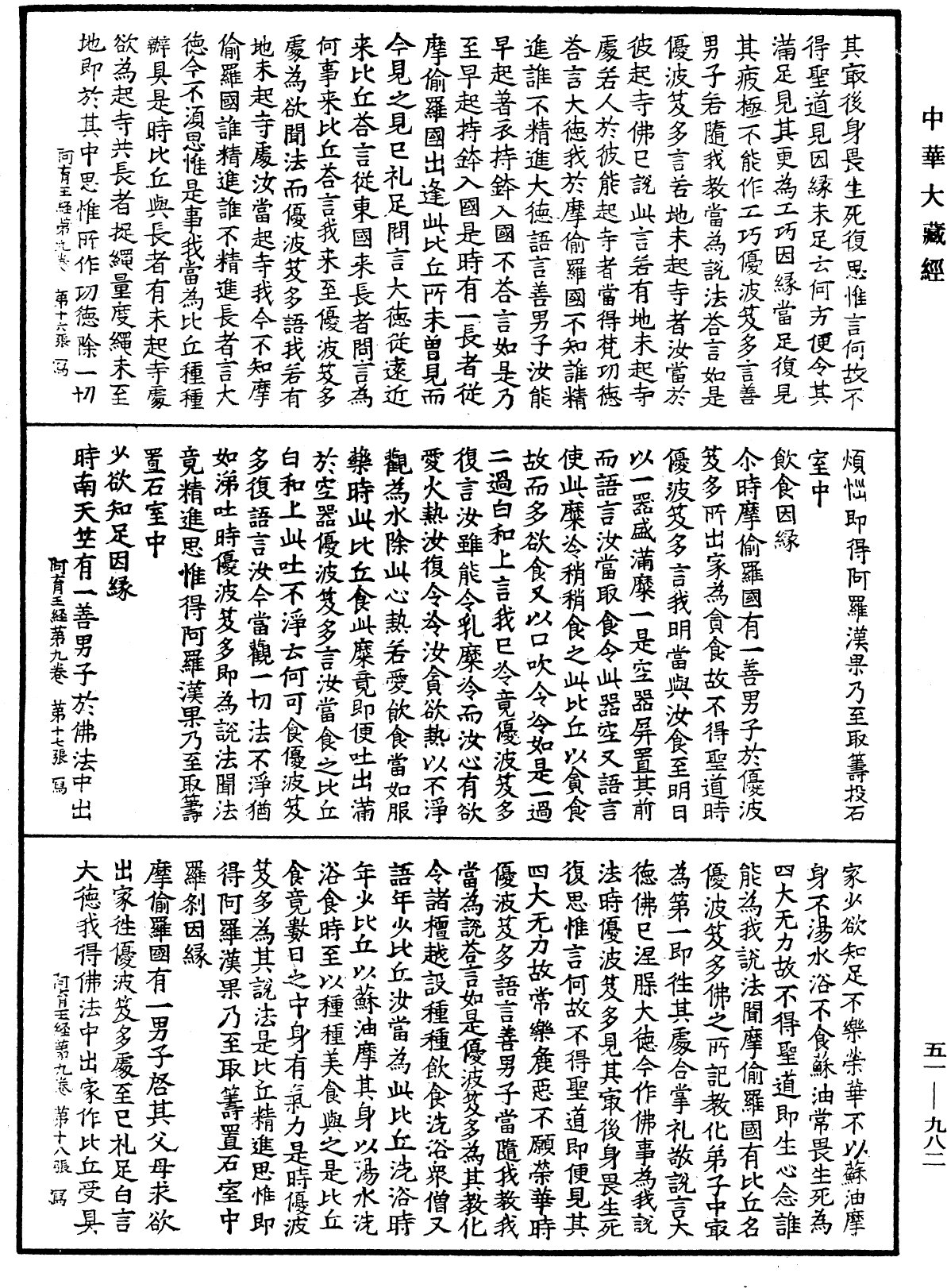 阿育王經《中華大藏經》_第51冊_第982頁