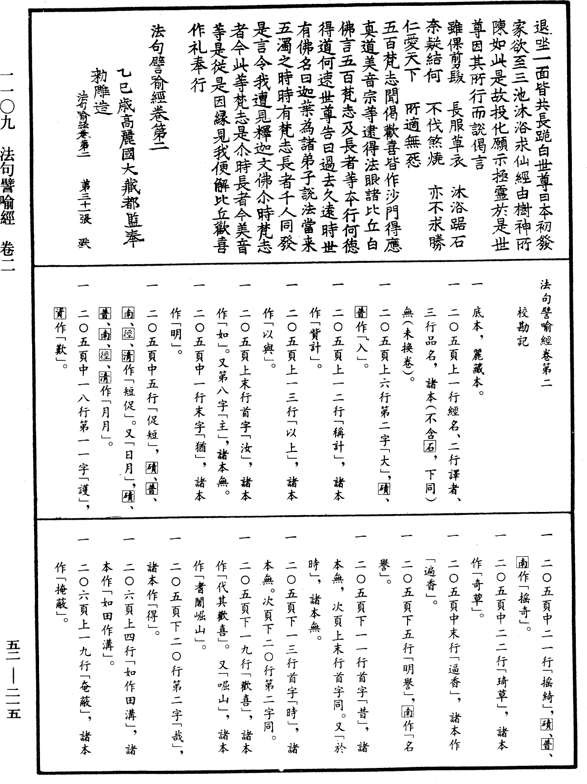 法句譬喻經《中華大藏經》_第52冊_第215頁