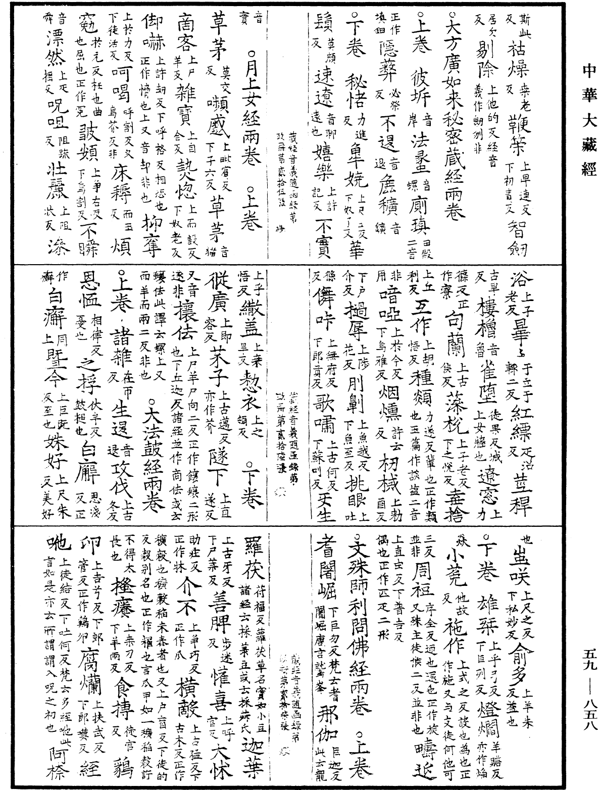 新集藏經音義隨函錄《中華大藏經》_第59冊_第0858頁