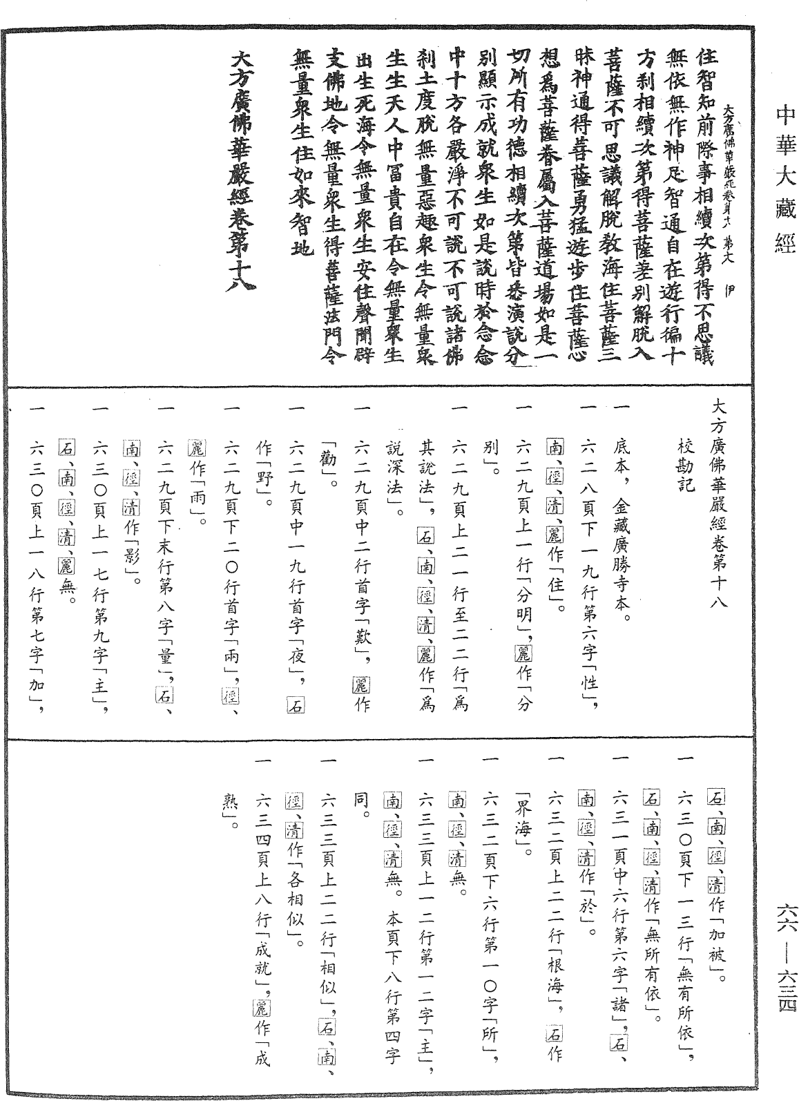 大方廣佛華嚴經《中華大藏經》_第66冊_第634頁