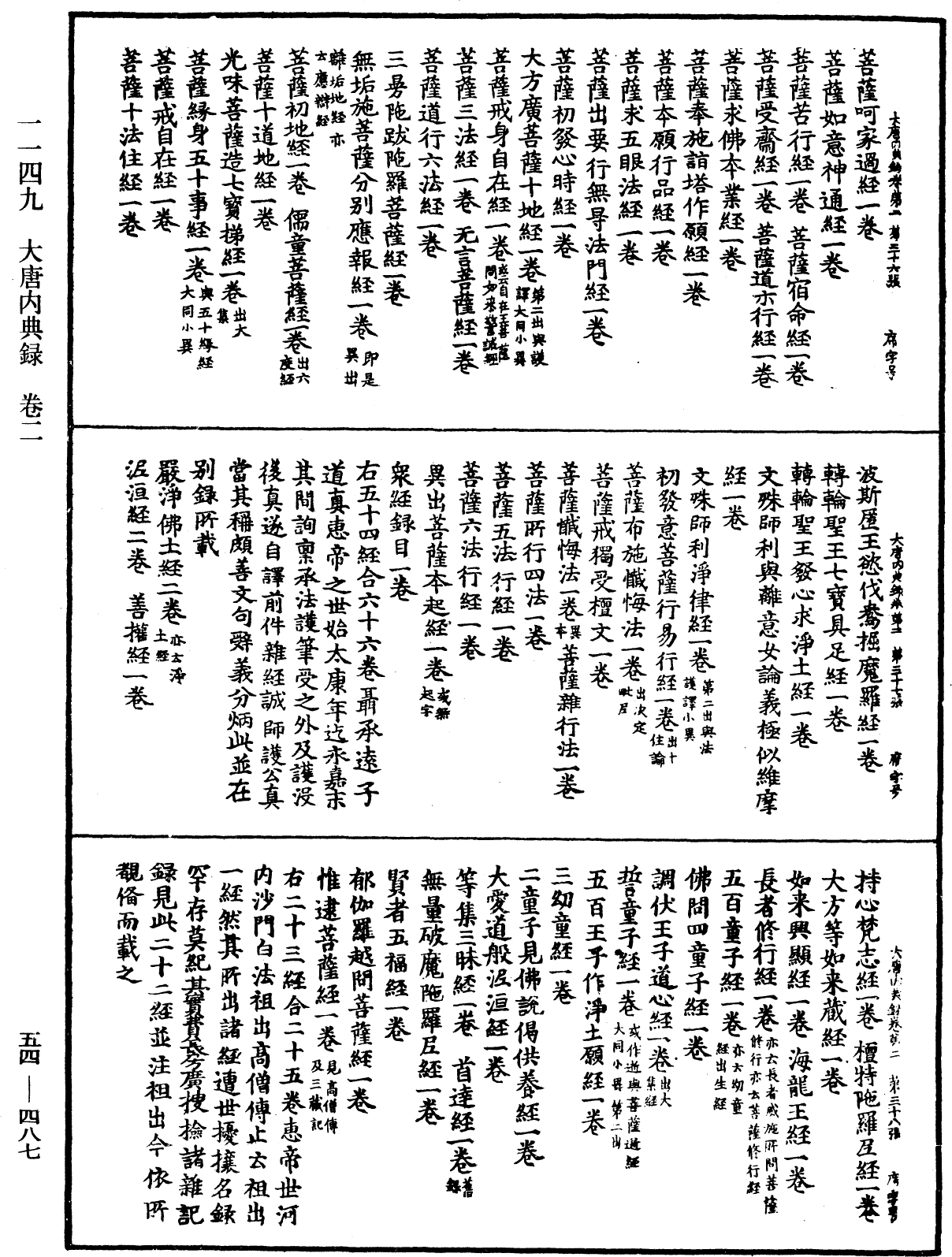 大唐內典錄《中華大藏經》_第54冊_第487頁