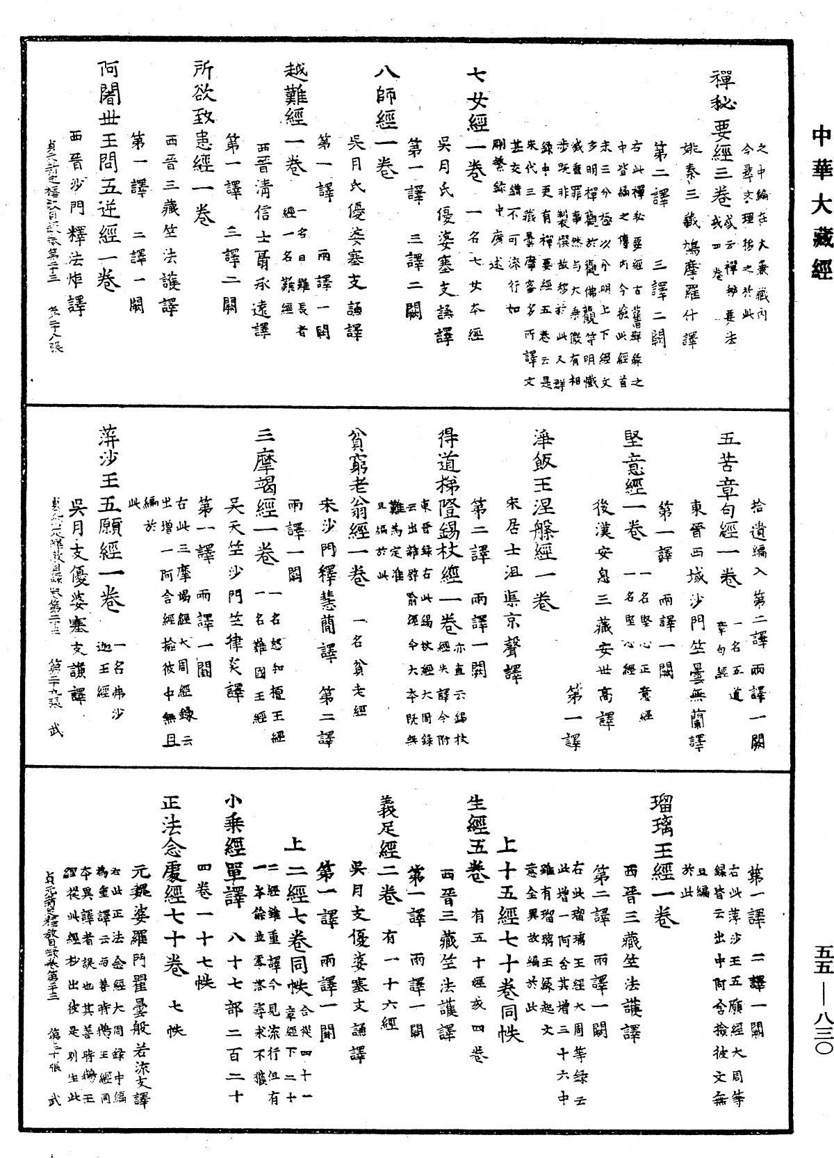 貞元新定釋教目錄《中華大藏經》_第55冊_第830頁