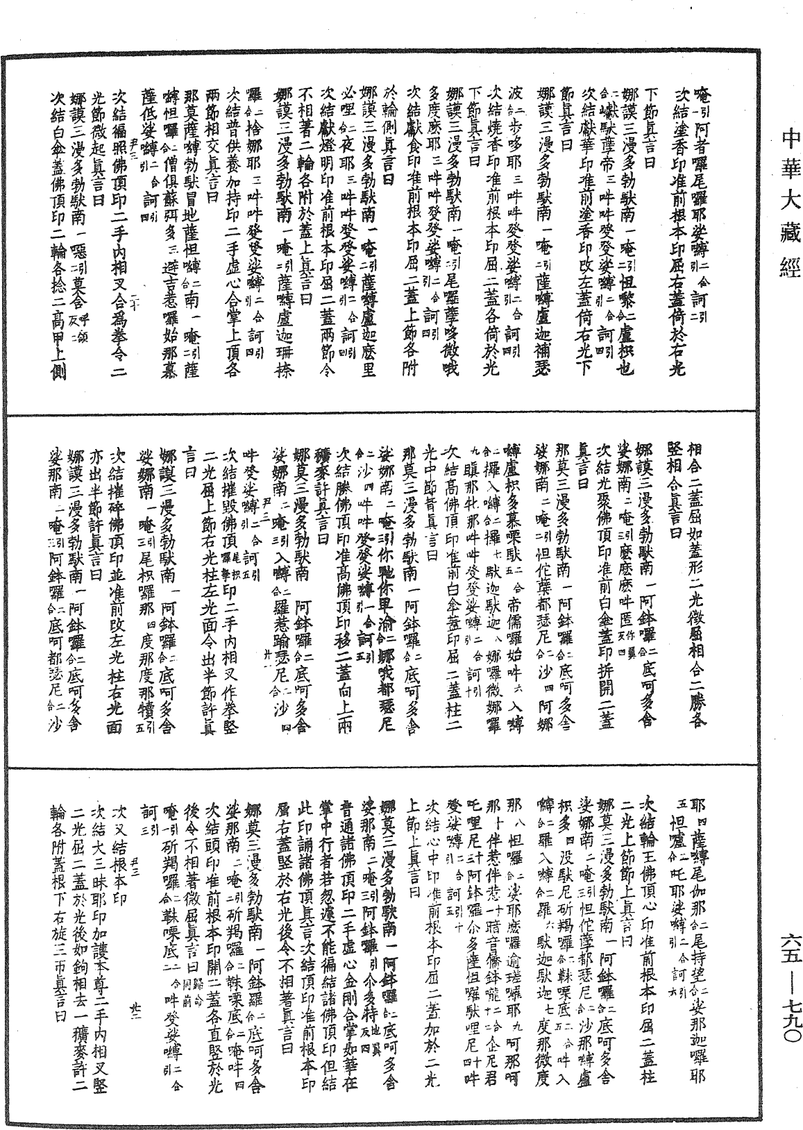 一字顶轮王念诵仪轨(别本)《中华大藏经》_第65册_第0790页