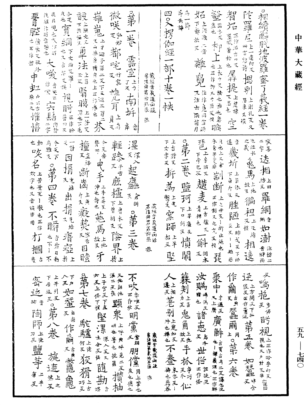 新集藏經音義隨函錄《中華大藏經》_第59冊_第0740頁