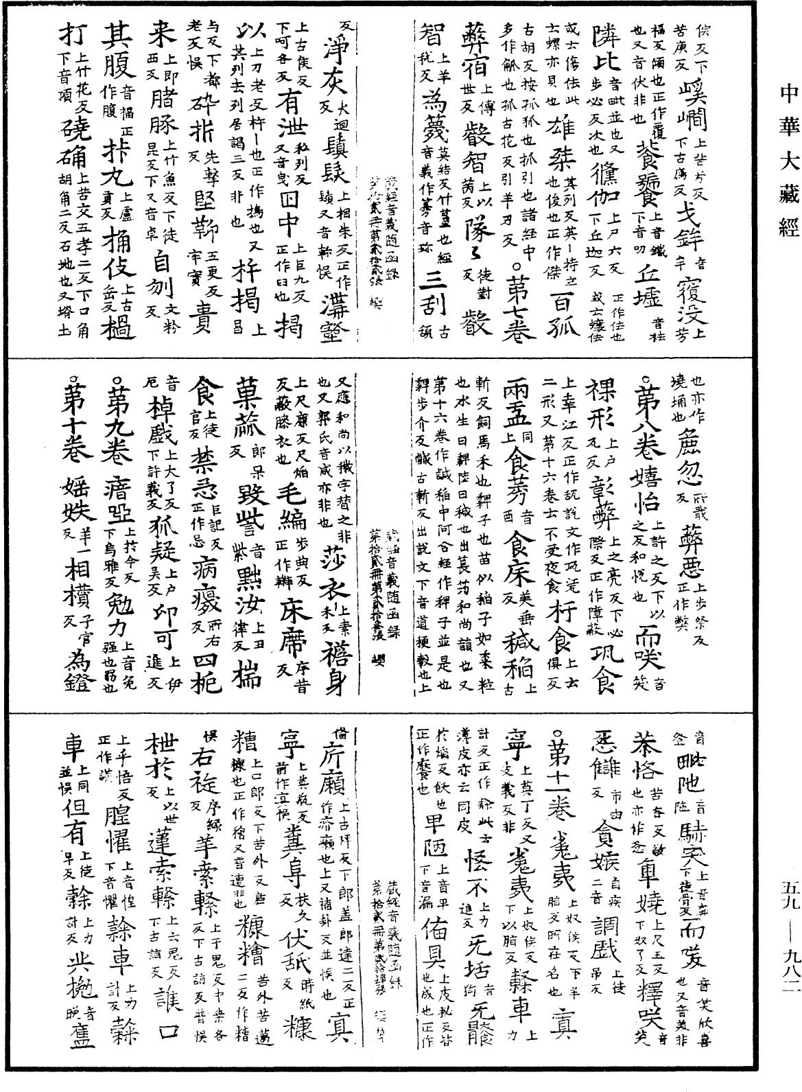 新集藏經音義隨函錄《中華大藏經》_第59冊_第0982頁