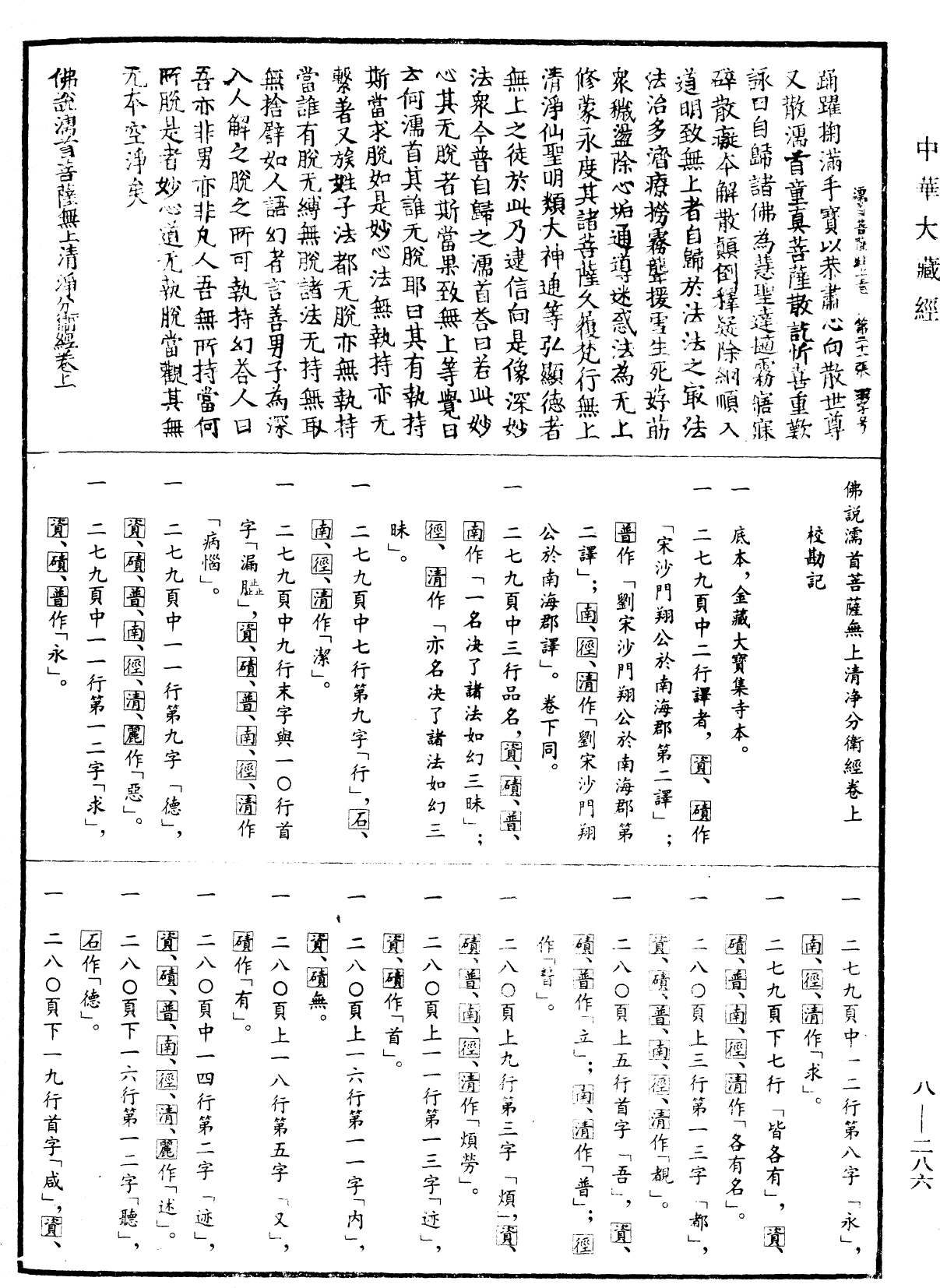 佛說濡首菩薩無上清淨分衛經《中華大藏經》_第8冊_第0286頁