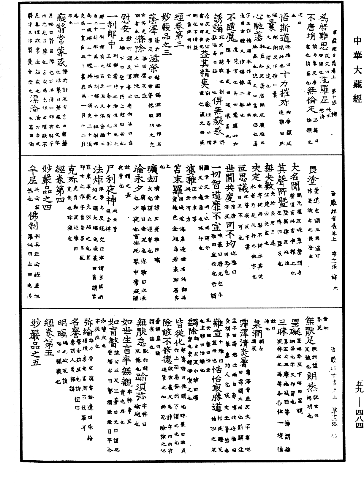 新譯大方廣佛華嚴經音義(別本)《中華大藏經》_第59冊_第0484頁