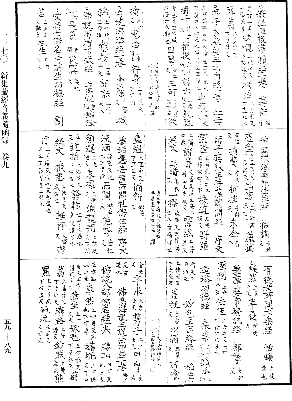 新集藏經音義隨函錄《中華大藏經》_第59冊_第0891頁