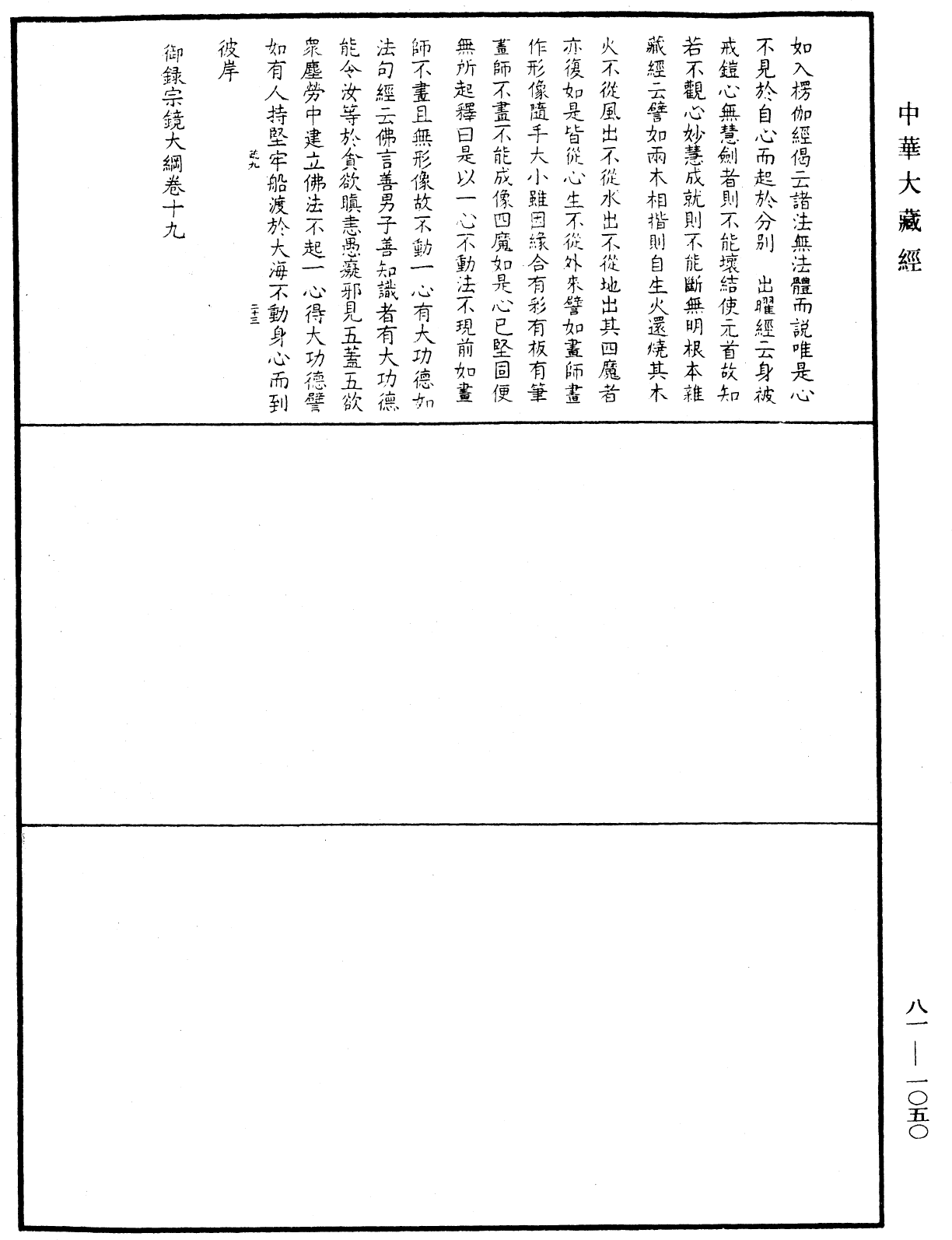 御錄宗鏡大綱《中華大藏經》_第81冊_第1050頁