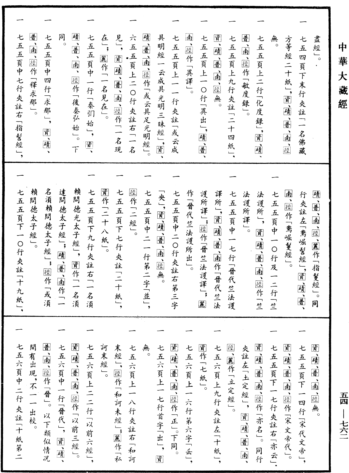 大周刊定眾經目錄《中華大藏經》_第54冊_第762頁