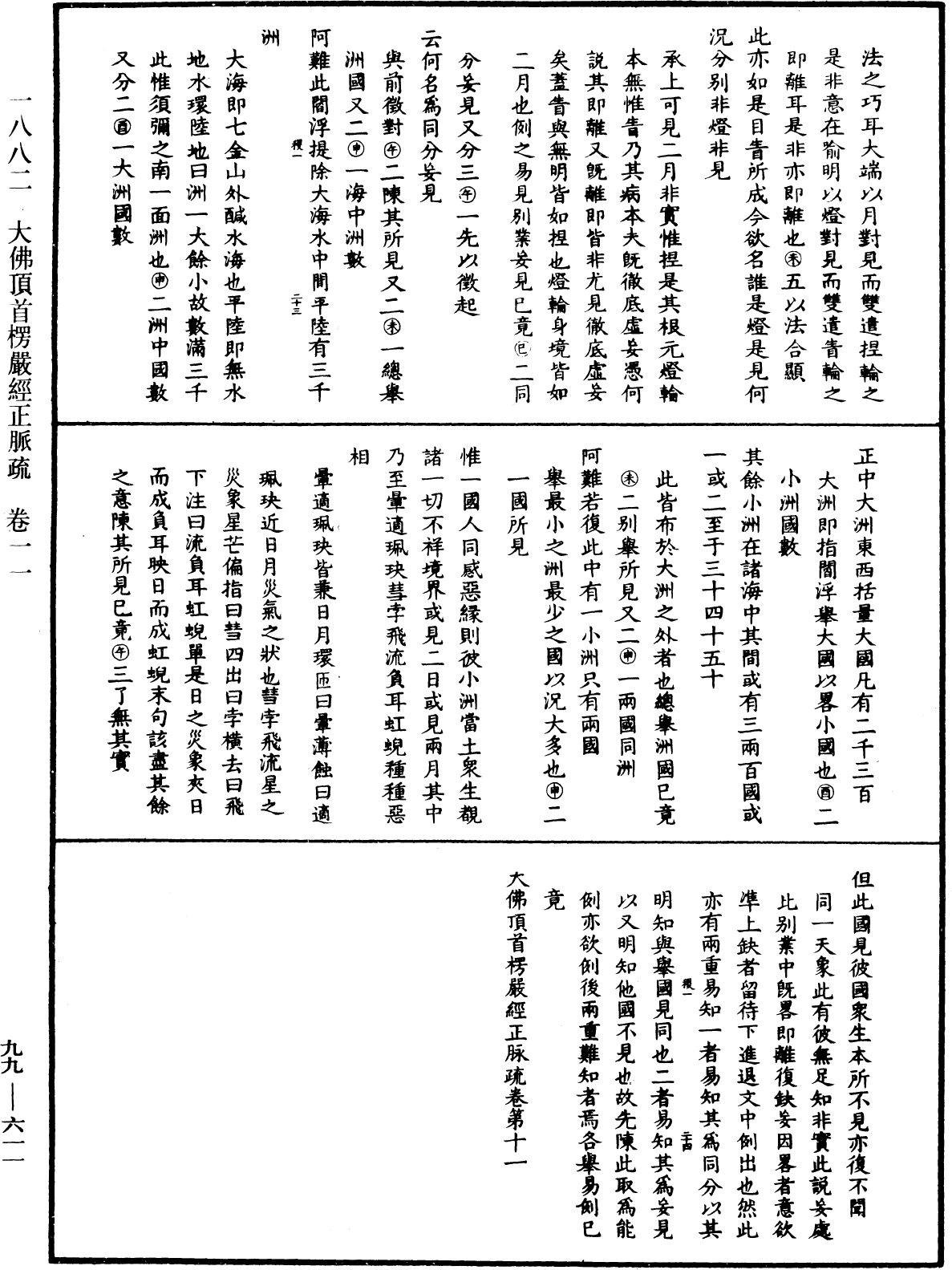 大佛顶首楞严经正脉疏《中华大藏经》_第99册_第611页