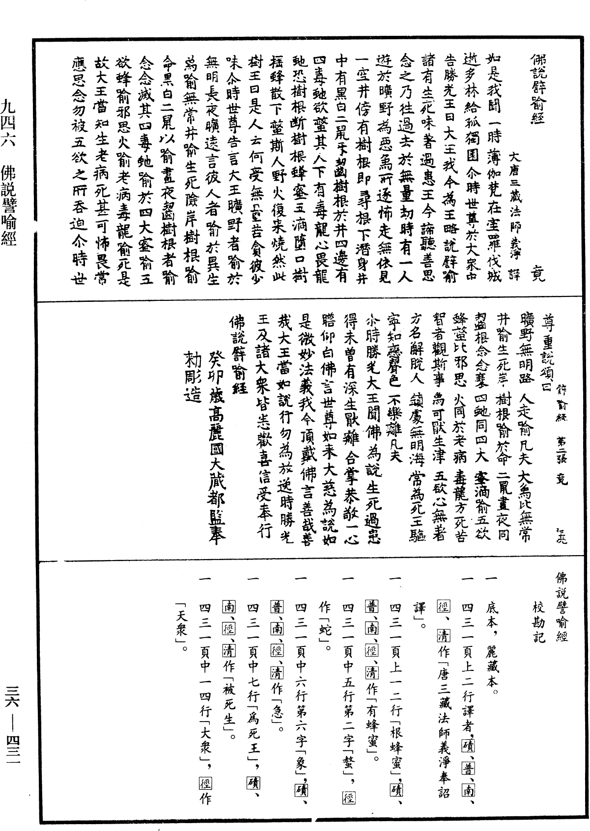 佛說譬喻經《中華大藏經》_第36冊_第0431頁