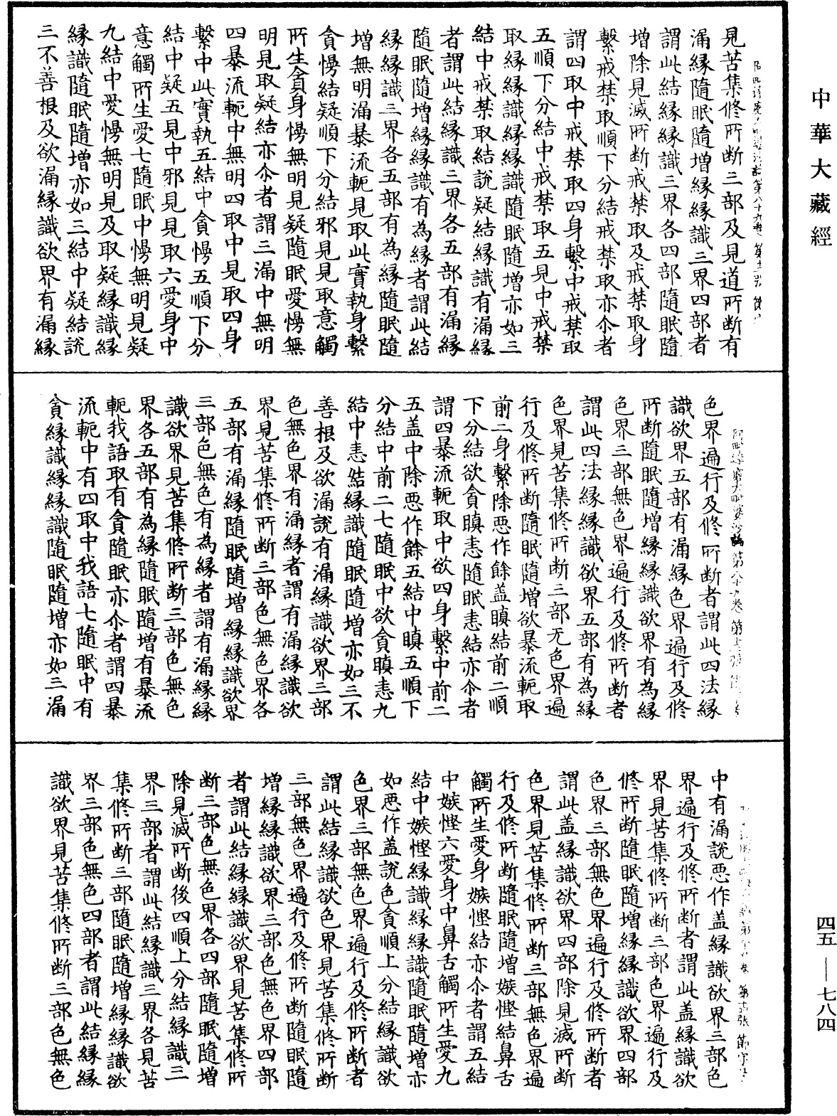 阿毗達磨大毗婆沙論《中華大藏經》_第45冊_第784頁