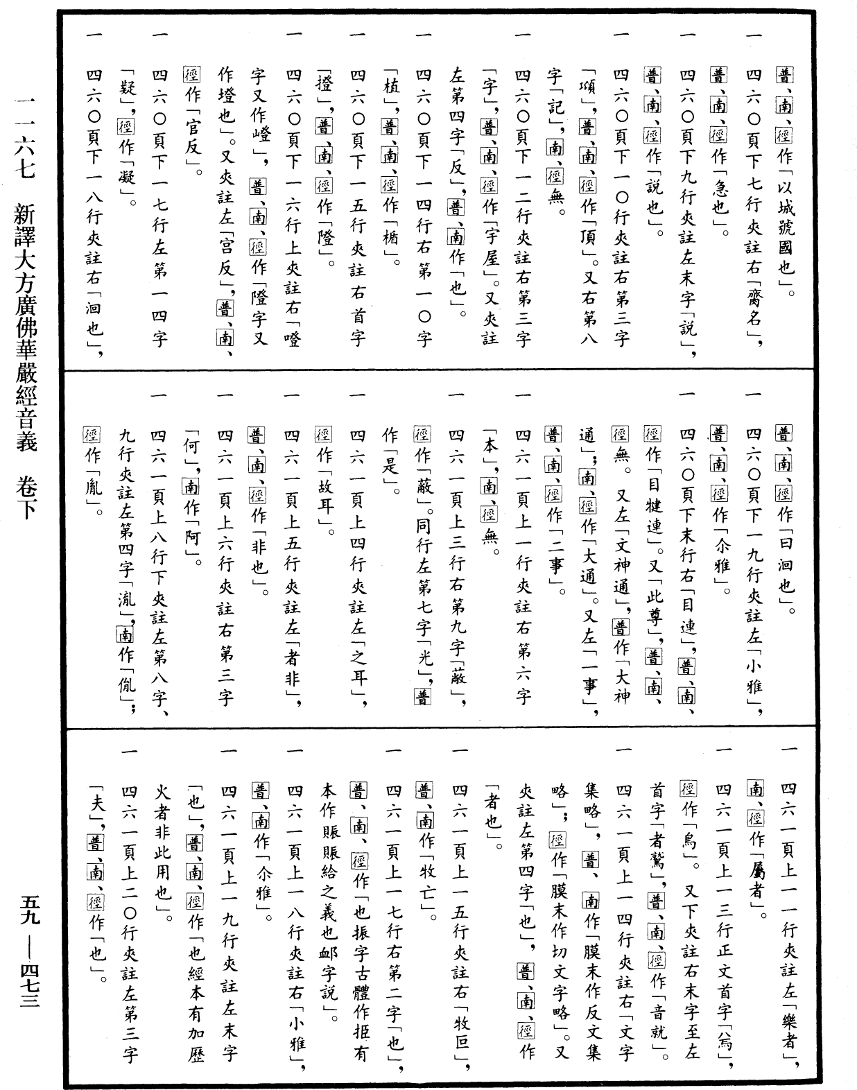 新譯大方廣佛華嚴經音義《中華大藏經》_第59冊_第0473頁