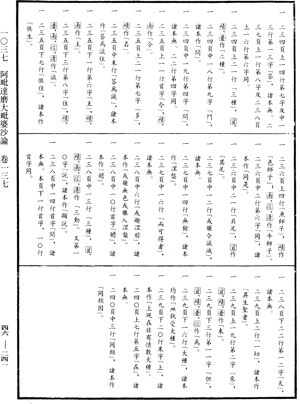 阿毗達磨大毗婆沙論《中華大藏經》_第46冊_第0241頁137