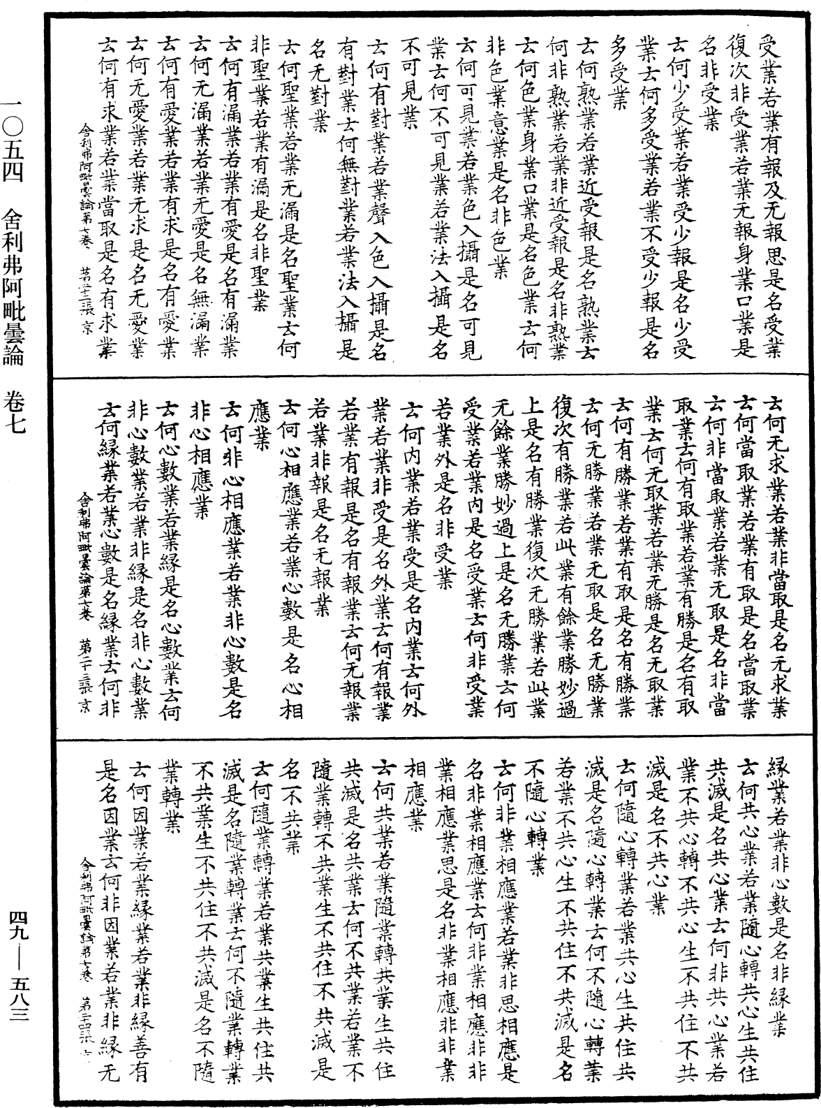 舍利弗阿毗曇論《中華大藏經》_第49冊_第0583頁