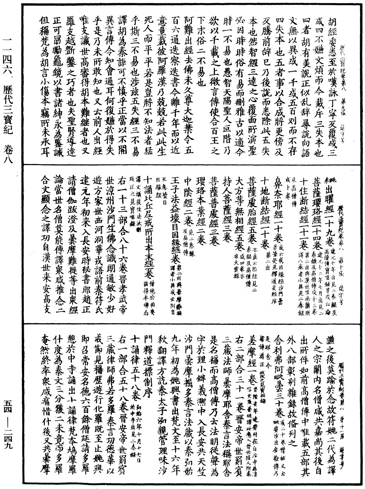 歷代三寶紀《中華大藏經》_第54冊_第249頁