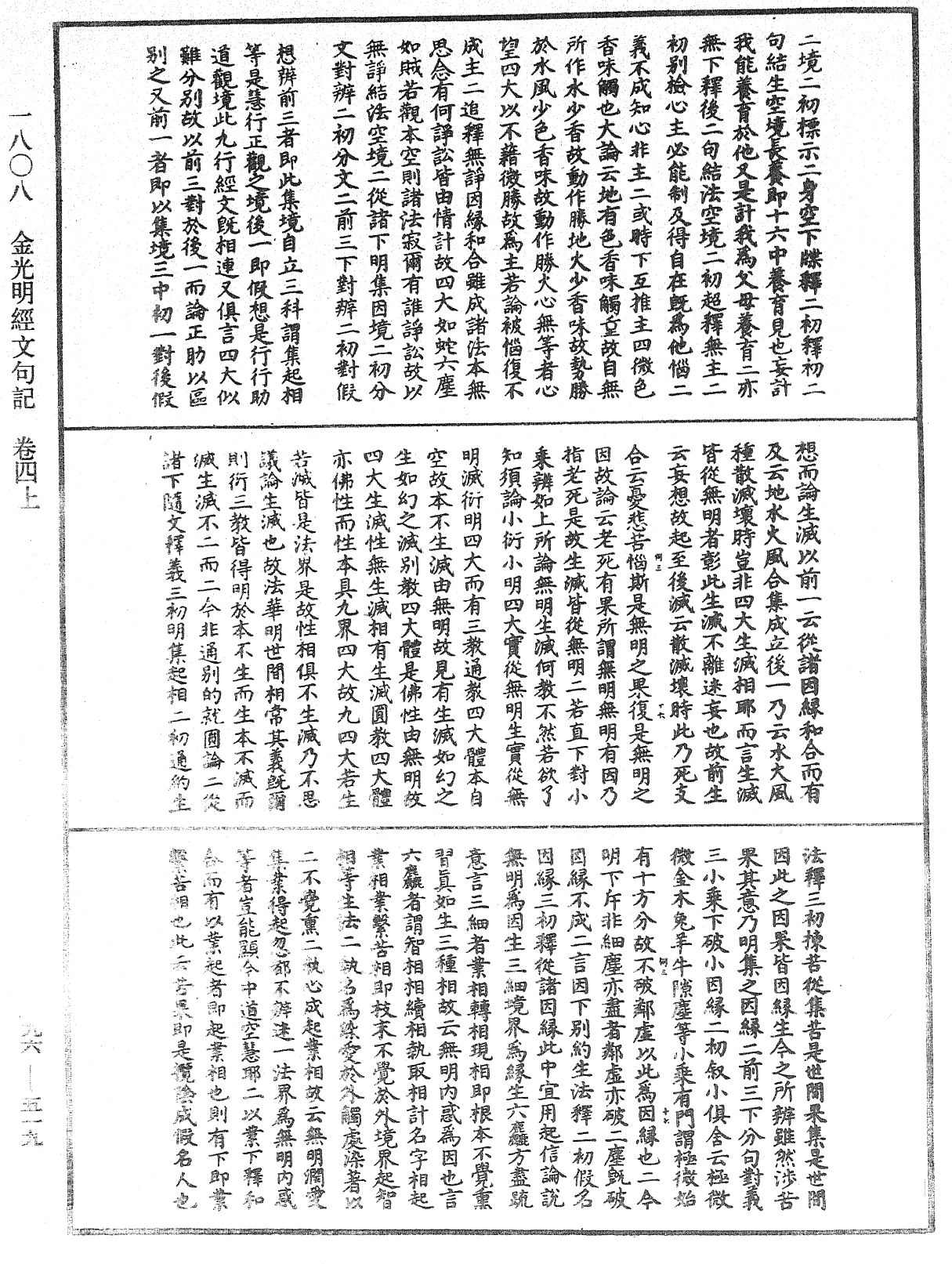 金光明經文句記《中華大藏經》_第96冊_第519頁