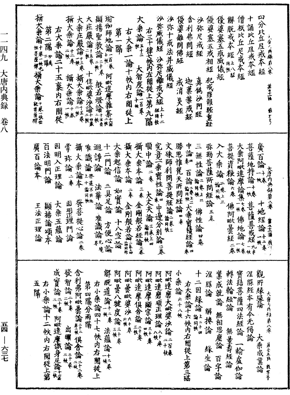 大唐內典錄《中華大藏經》_第54冊_第637頁