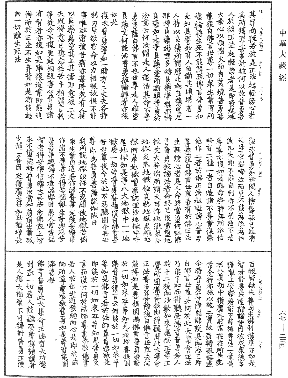 佛說大集會正法經《中華大藏經》_第67冊_第234頁