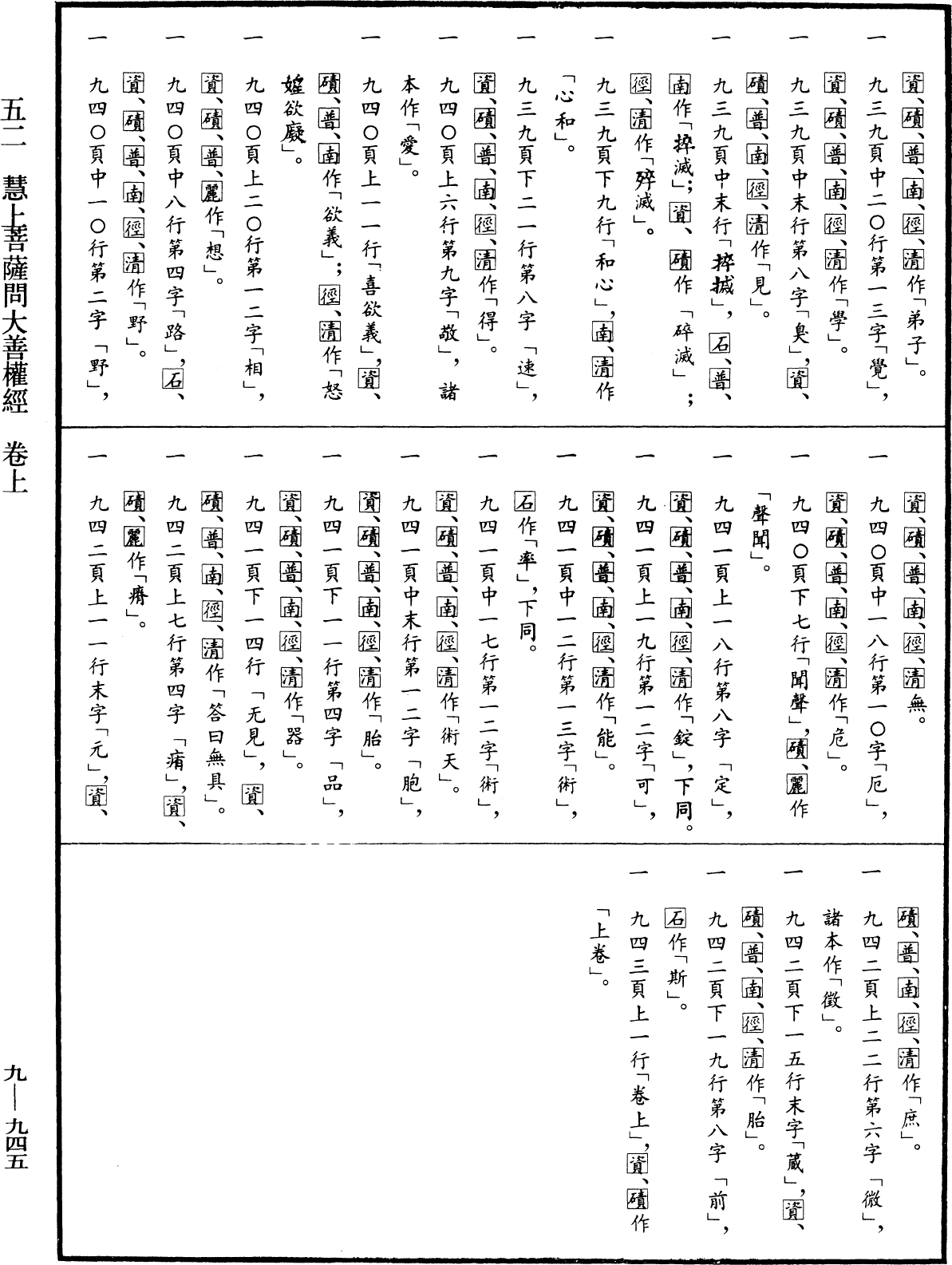 慧上菩薩問大善權經《中華大藏經》_第9冊_第0945頁