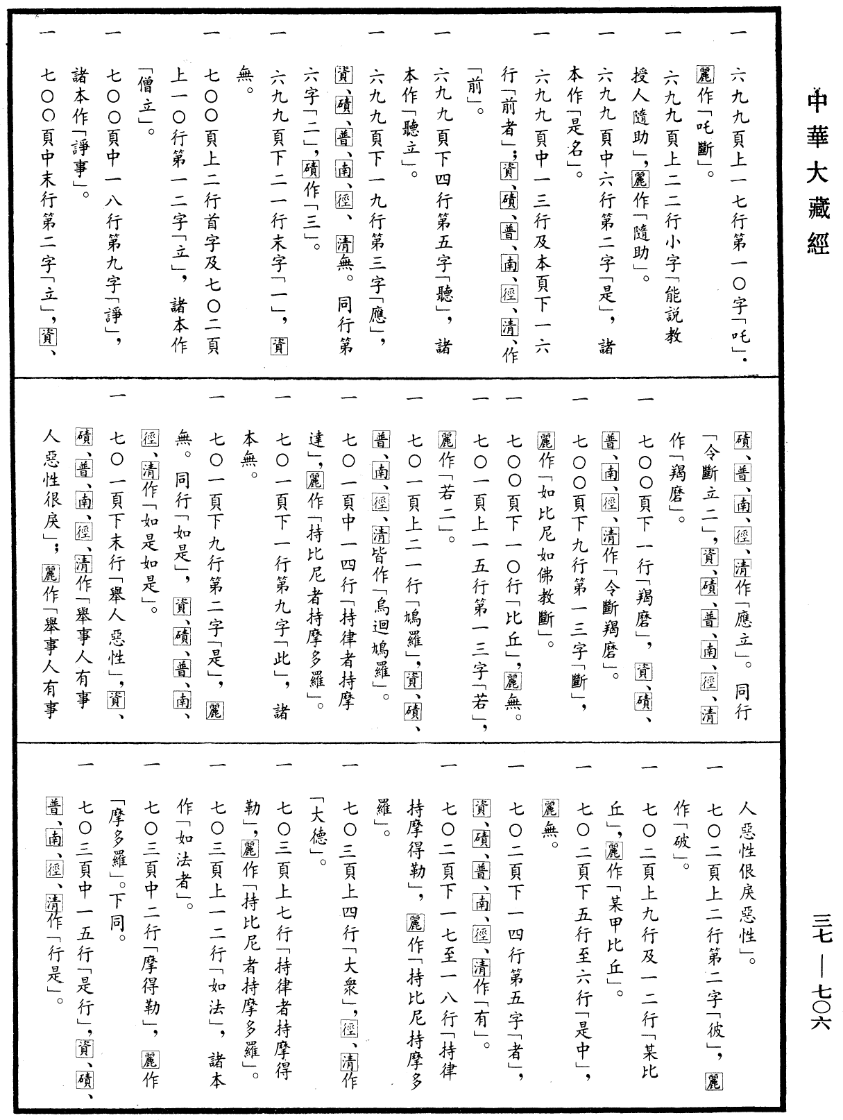 十誦律《中華大藏經》_第37冊_第706頁