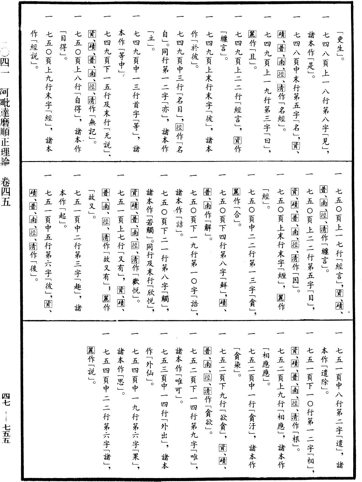 阿毗達磨順正理論《中華大藏經》_第47冊_第755頁45