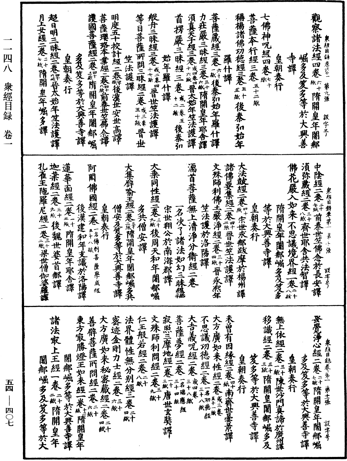 眾經目錄《中華大藏經》_第54冊_第407頁