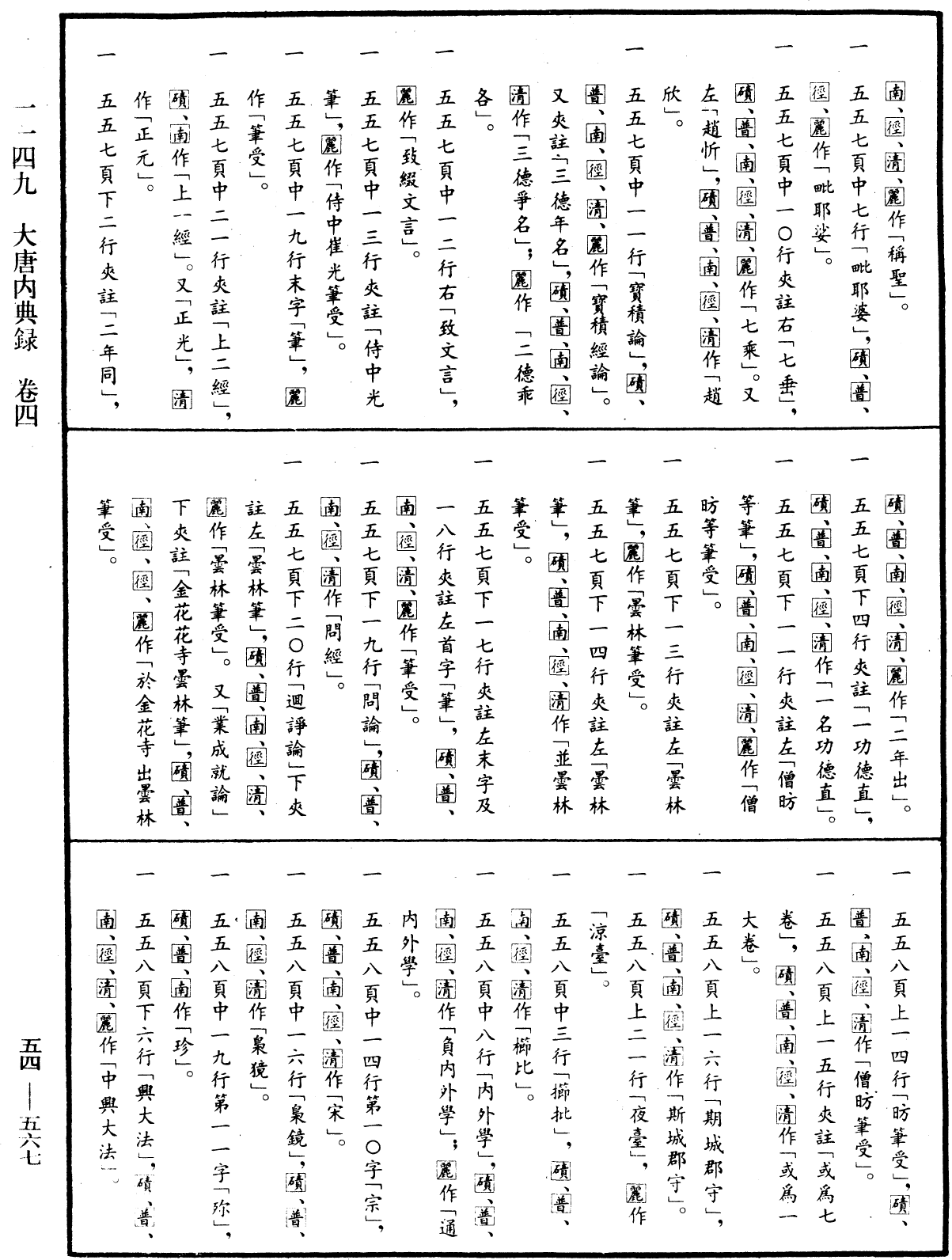 大唐内典录《中华大藏经》_第54册_第567页