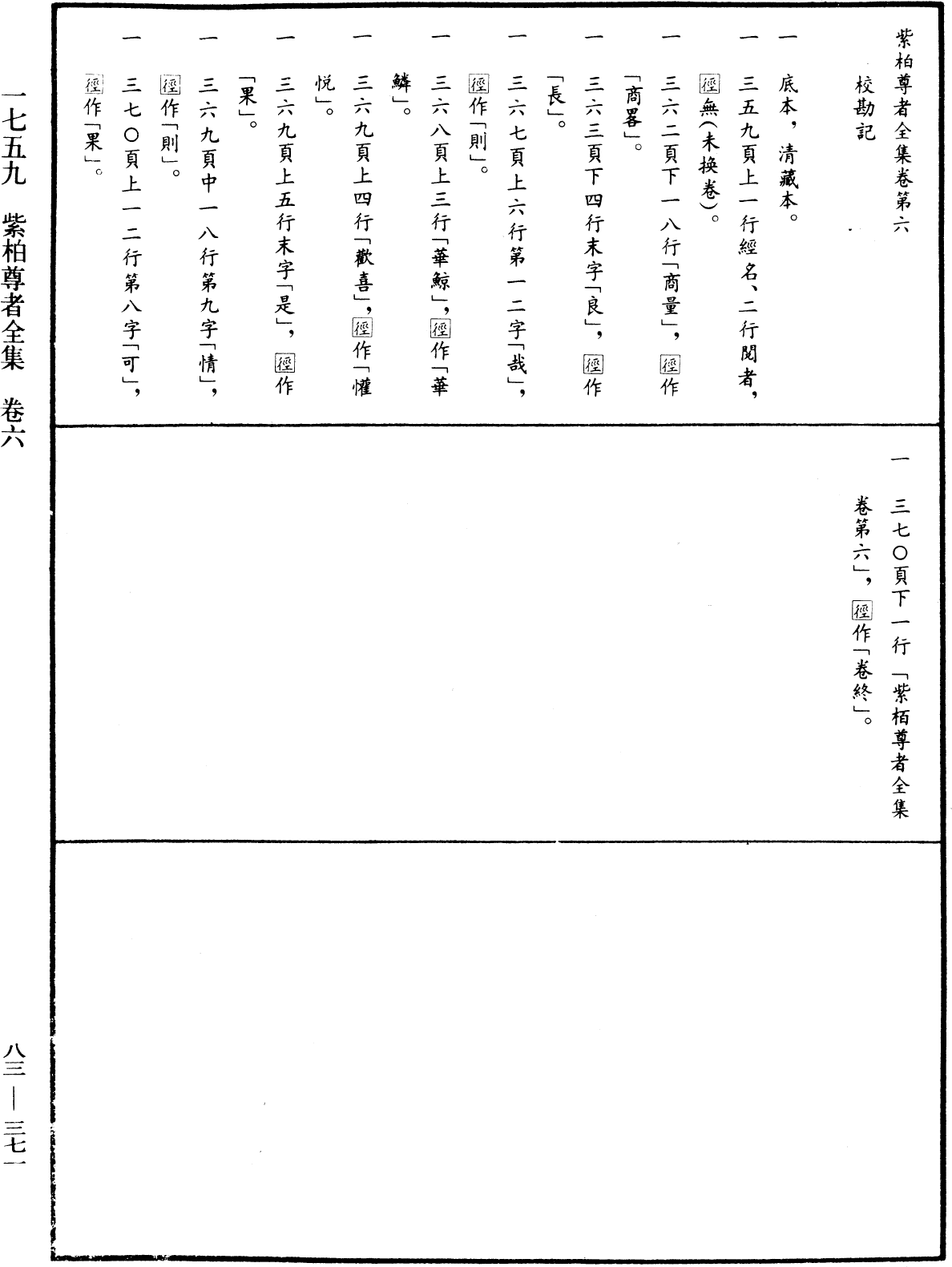 紫柏尊者全集《中華大藏經》_第83冊_第0371頁