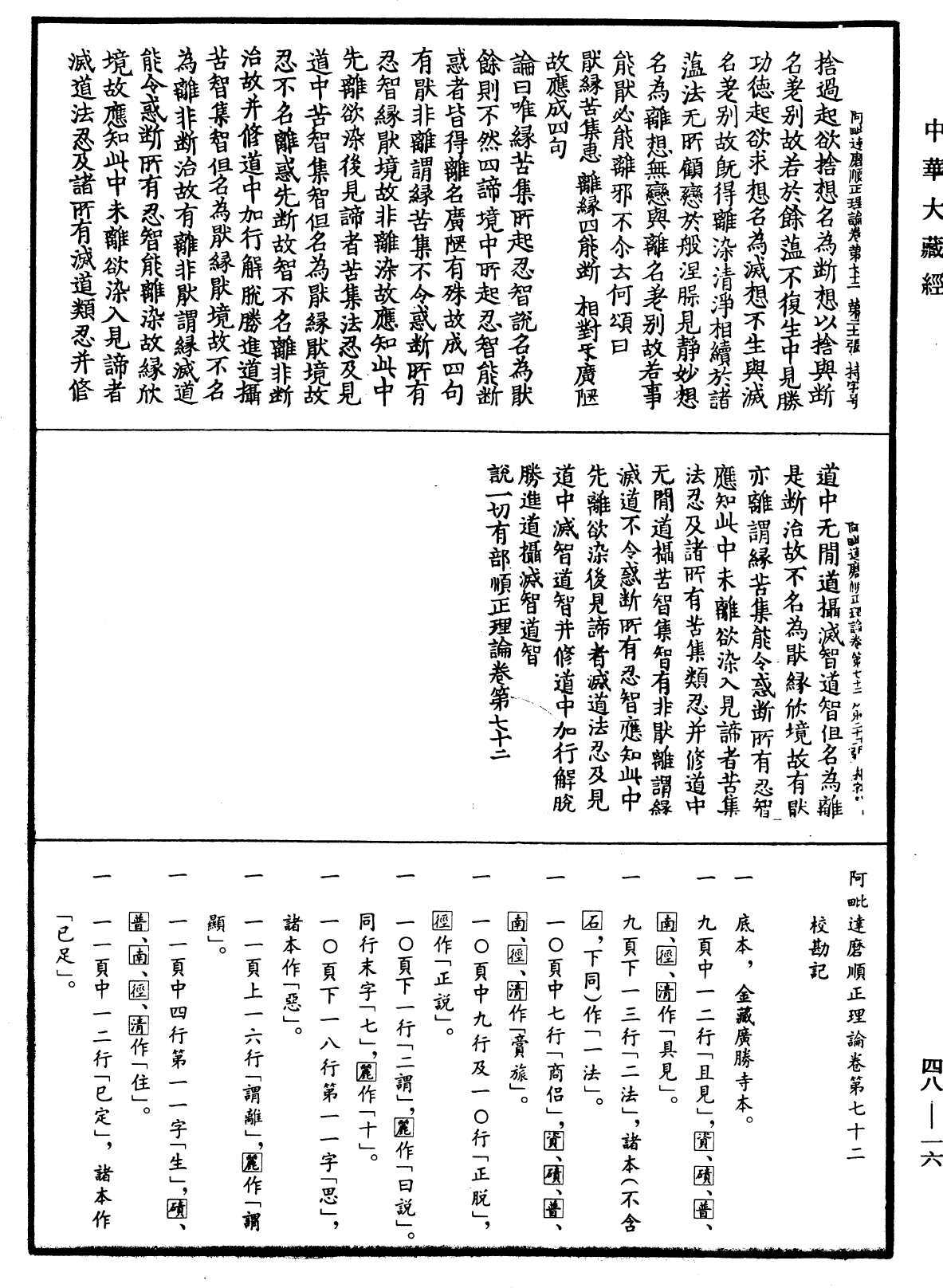 阿毗達磨順正理論《中華大藏經》_第48冊_第0016頁