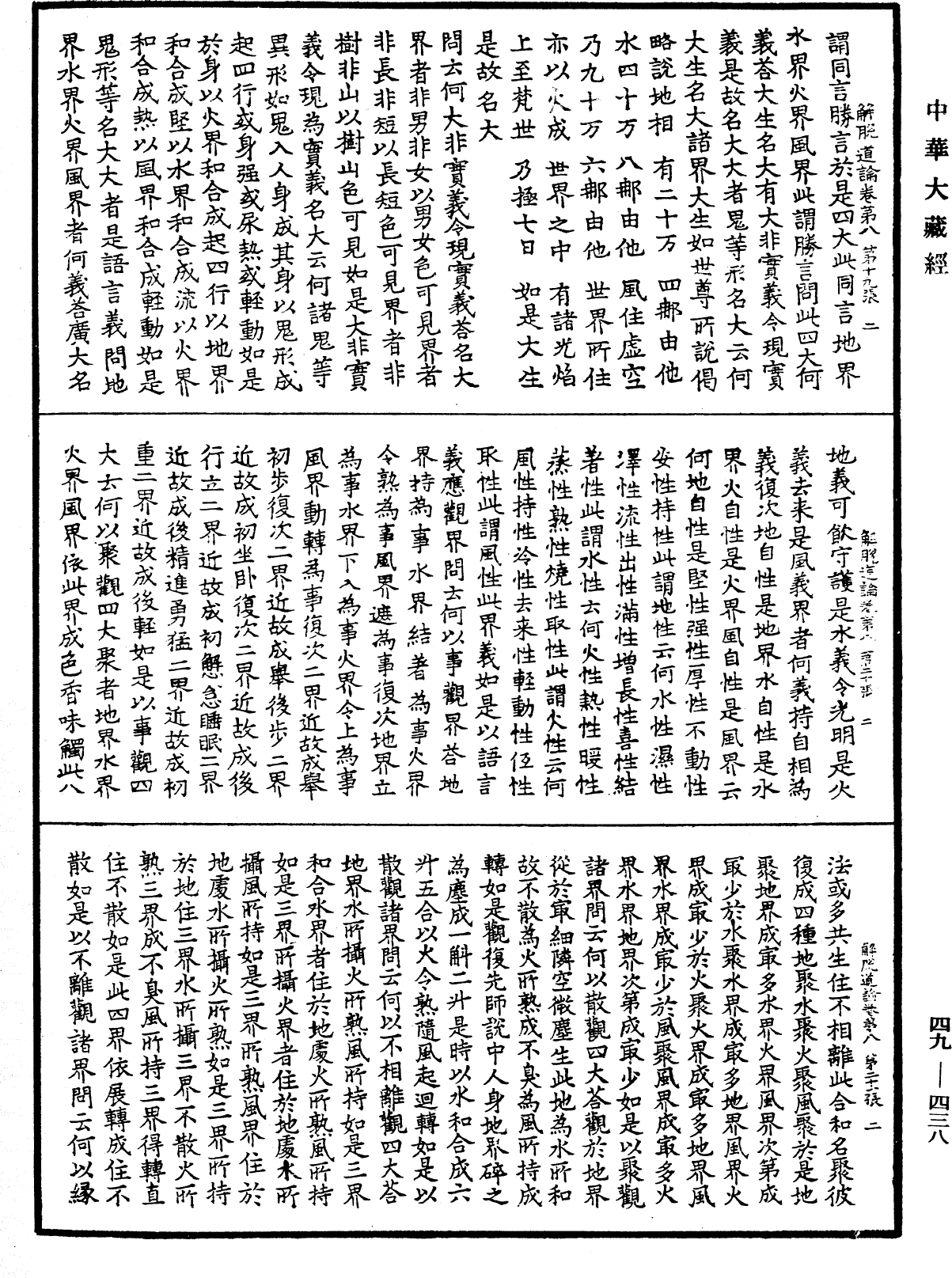 解脫道論《中華大藏經》_第49冊_第0438頁