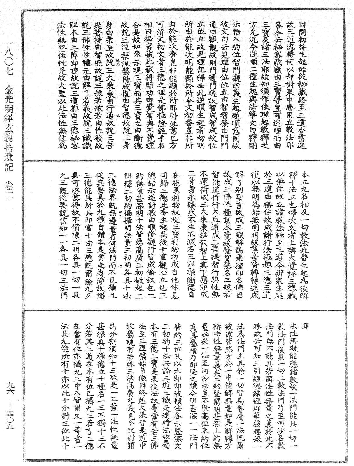 金光明經玄義拾遺記《中華大藏經》_第96冊_第405頁