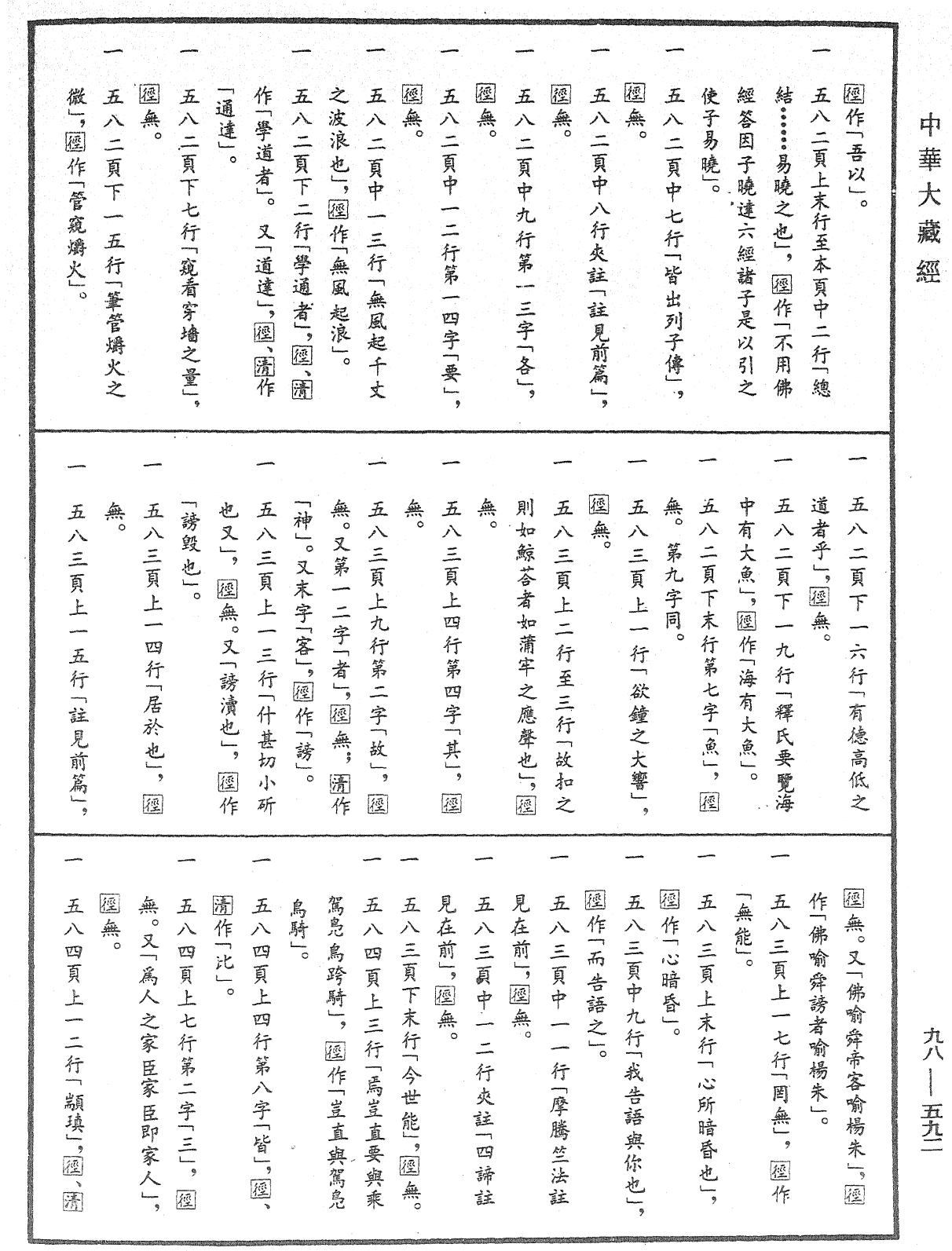 折疑論《中華大藏經》_第98冊_第592頁