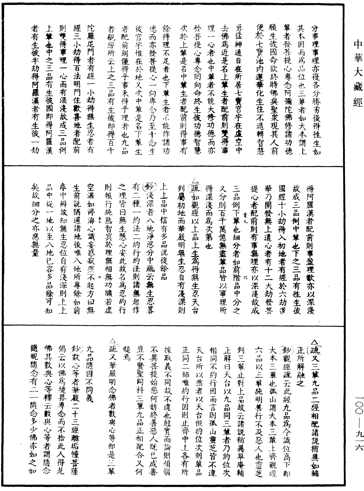 佛說阿彌陀經疏鈔《中華大藏經》_第100冊_第916頁